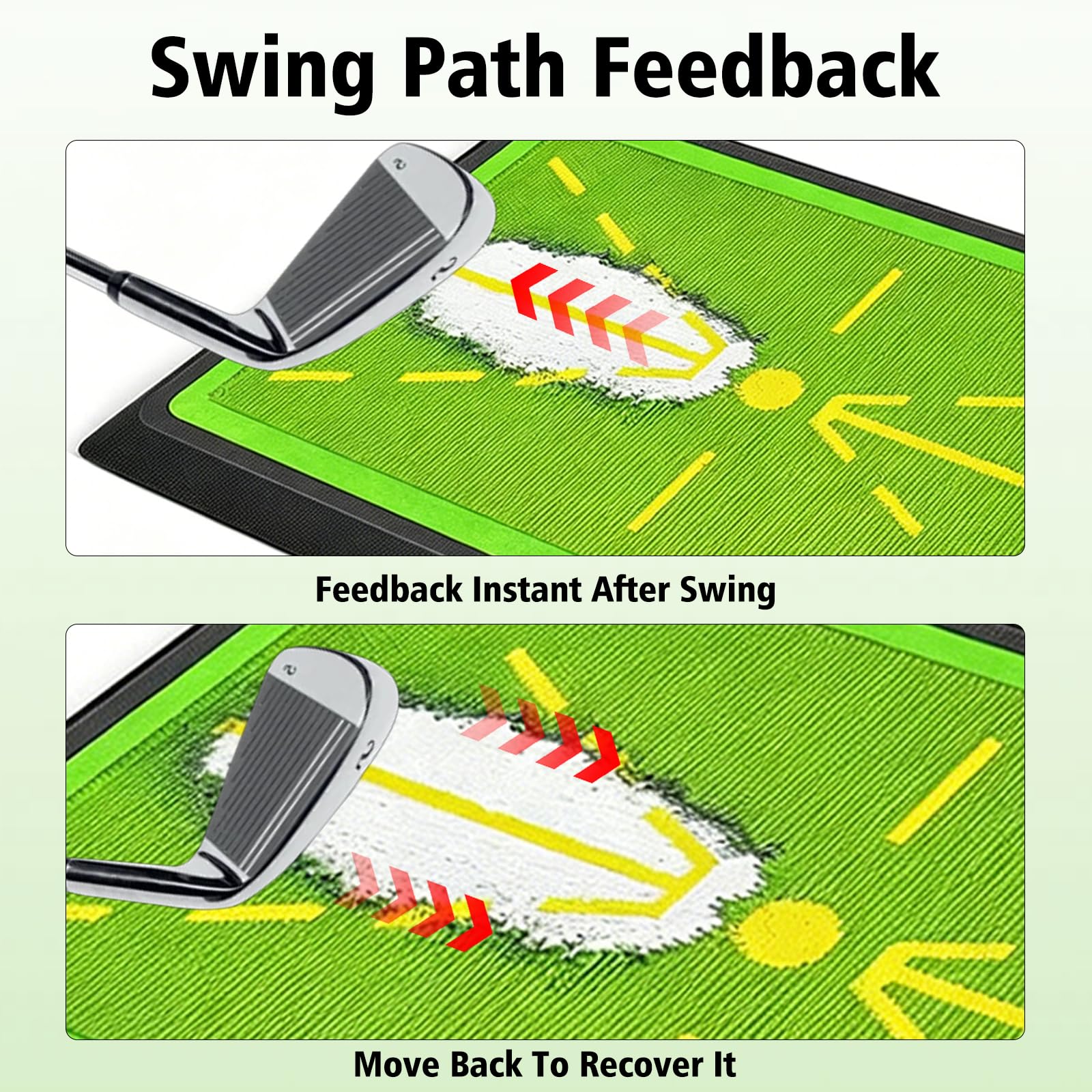 Golf Trainingsmatte, Golf zubehör, Golf-Schwungmatte mit Rutschfester Gummibasis für präzisen Ballkontakt und realistisches Schwung-Feedback, für den Innen- und Außenbereich