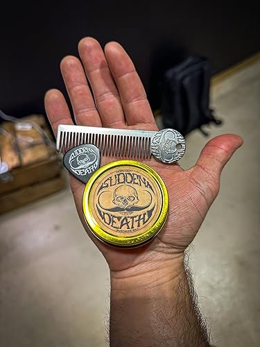 Miniatura 10 de Death Grip - Cera de bigote de sujeción media para hombres, lata de cera para bigote y barba de hueso desnudo de 1 onza, perfecta para bigotes de