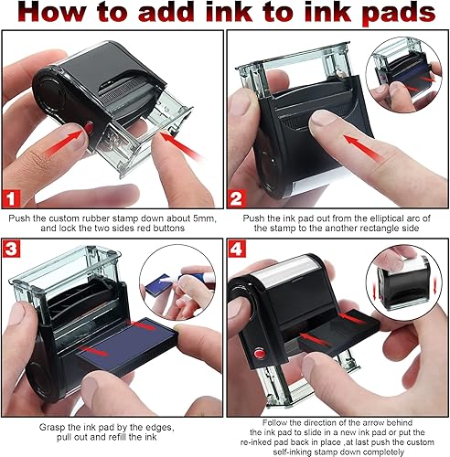 Miniatura 5 de Bertiveny Sello de pago con fecha, sellos de oficina autoentintados personalizados para suministros comerciales, sellos comerciales de goma