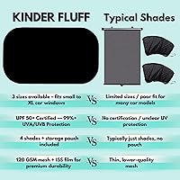 Vista 9 de kinder Fluff Sombras para Ventanas de Coche (4Pack) - La Única Sombra Solar Certificada para Ventanas de Coche para Bebés, Comprobada para Bloquear