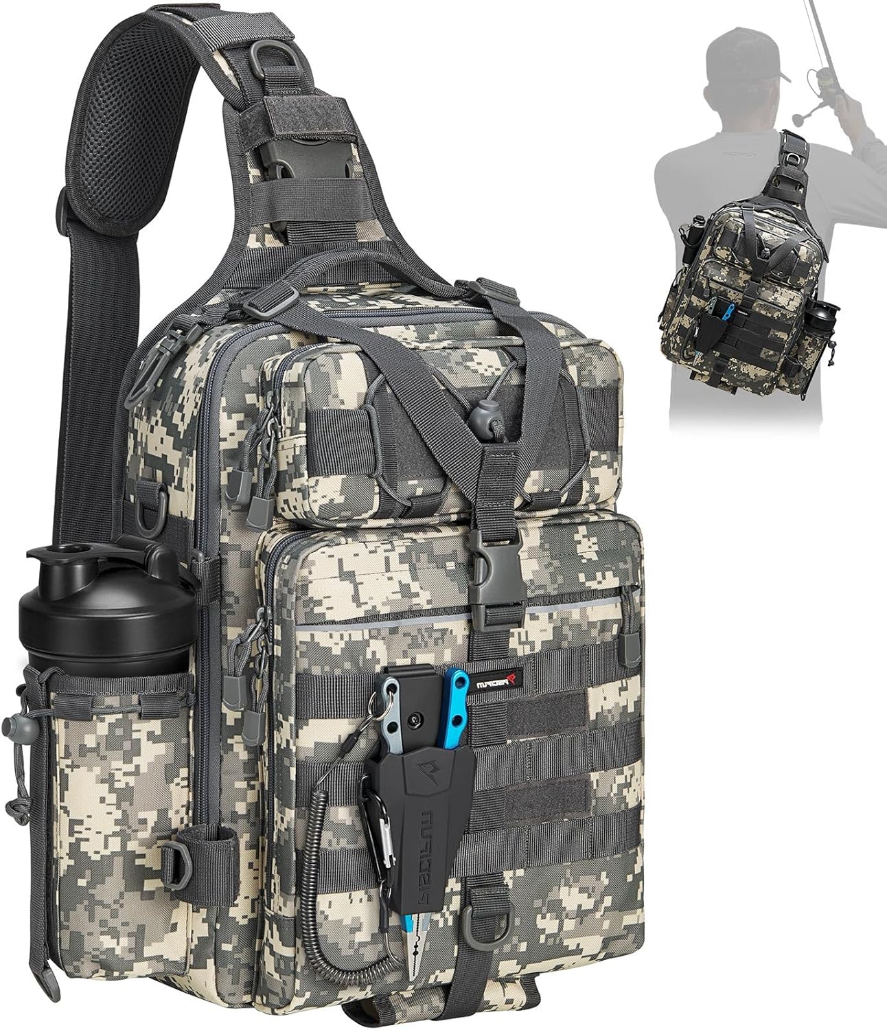 Lightweight Piscifun Fishing Backpack with Rod Holder & Gear Storage