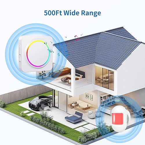 Miniatura 7 de Timbre inalámbrico con sensor de movimiento, alarma con detector de movimiento para interiores, timbre de puerta para negocios, tiendaentrada de