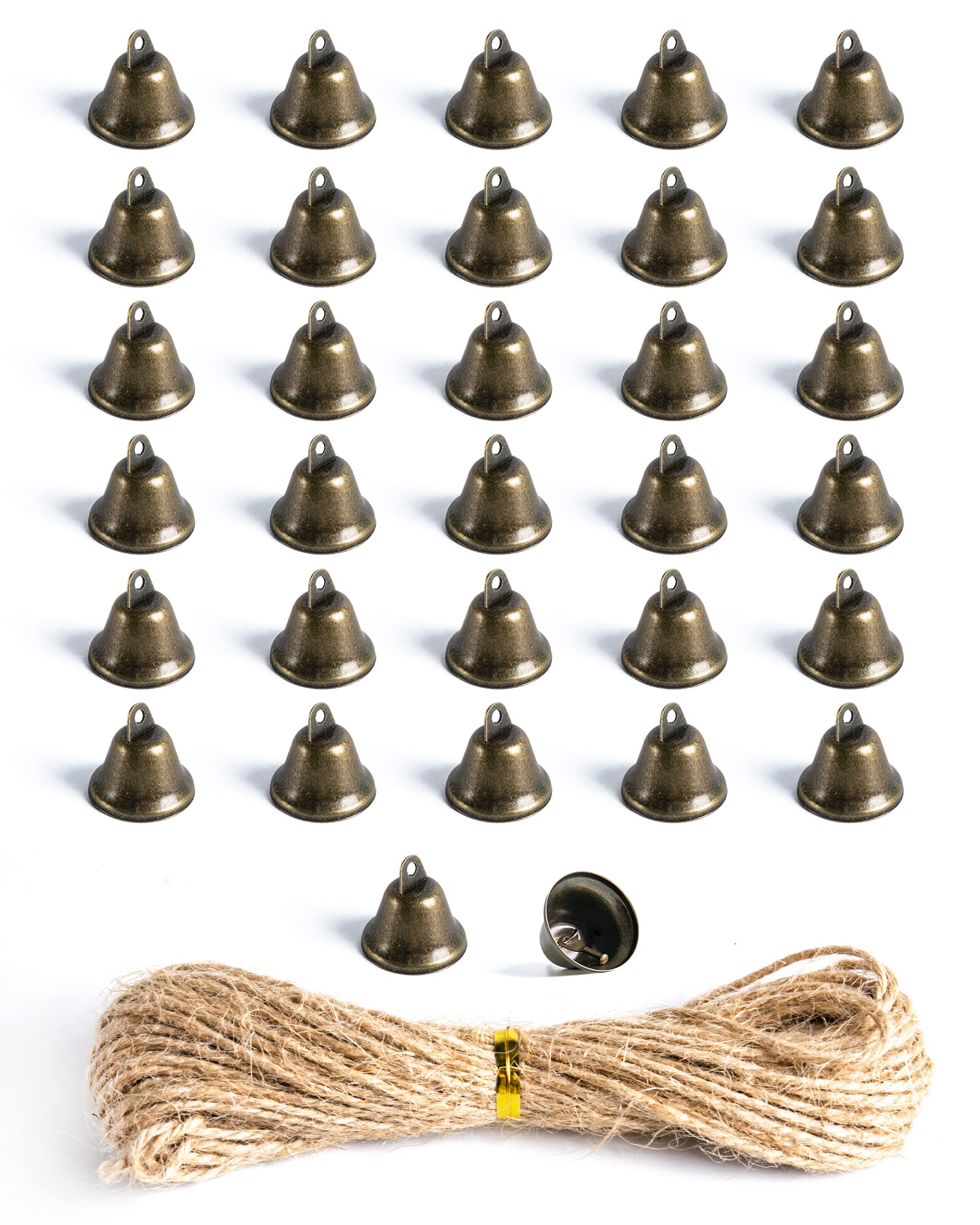 20 Pièces Clochettes Vintage Bronze - Cloches Noël DIY Décoration Sapin Mariage