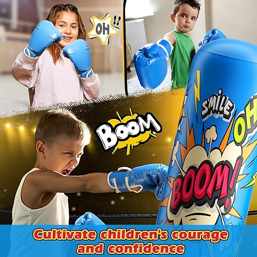 Miniatura 5 de Punching Bag for Kids, Inflatable Kids Punching Bag for Kids 3-12, Boxing Equipment for Kids and Adults, Christmas, Birthday Gifts, Punching Bag