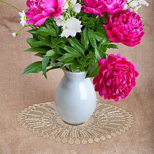 Miniatura 6 de TEYOON 2 piezas de 10 pulgadas hechas a mano de algodón de ganchillo de encaje  Posavasos y manteles individuales de encaje rústico versátiles para