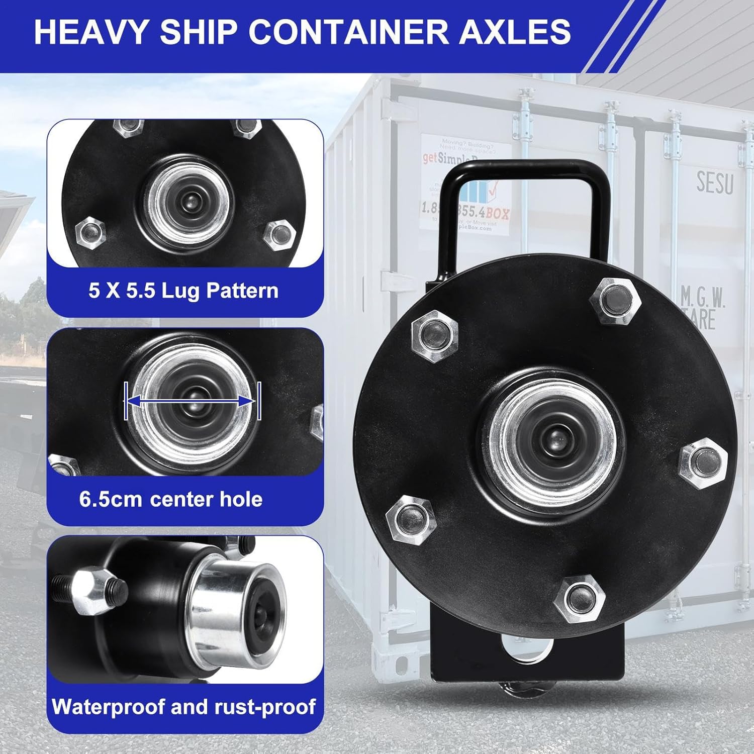 Container Moving Wheels | 8800Lb Shipping Container Hub - Heavy-Duty Shipping Container Accessories, Container Moving Tools