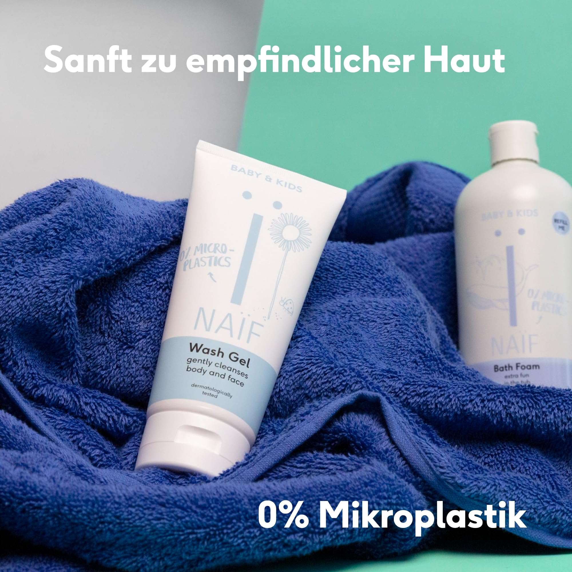 Naïf Oczyszczający żel pod prysznic – 500 ml – dla niemowląt i dzieci – naturalne składniki – 100% wegański