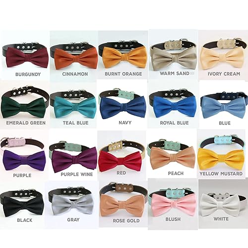 Miniatura 3 de White bow tie collar, dog collar, handmade, proposal, Marry me, dog ring bearer, XS to XXL adjustable collar