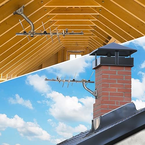 Miniatura 7 de RCA Antena de TV compacta Yagi para exteriores o en el ático - Antena OTA digital de largo alcance para recepción clara, compatible con NexGenTV,