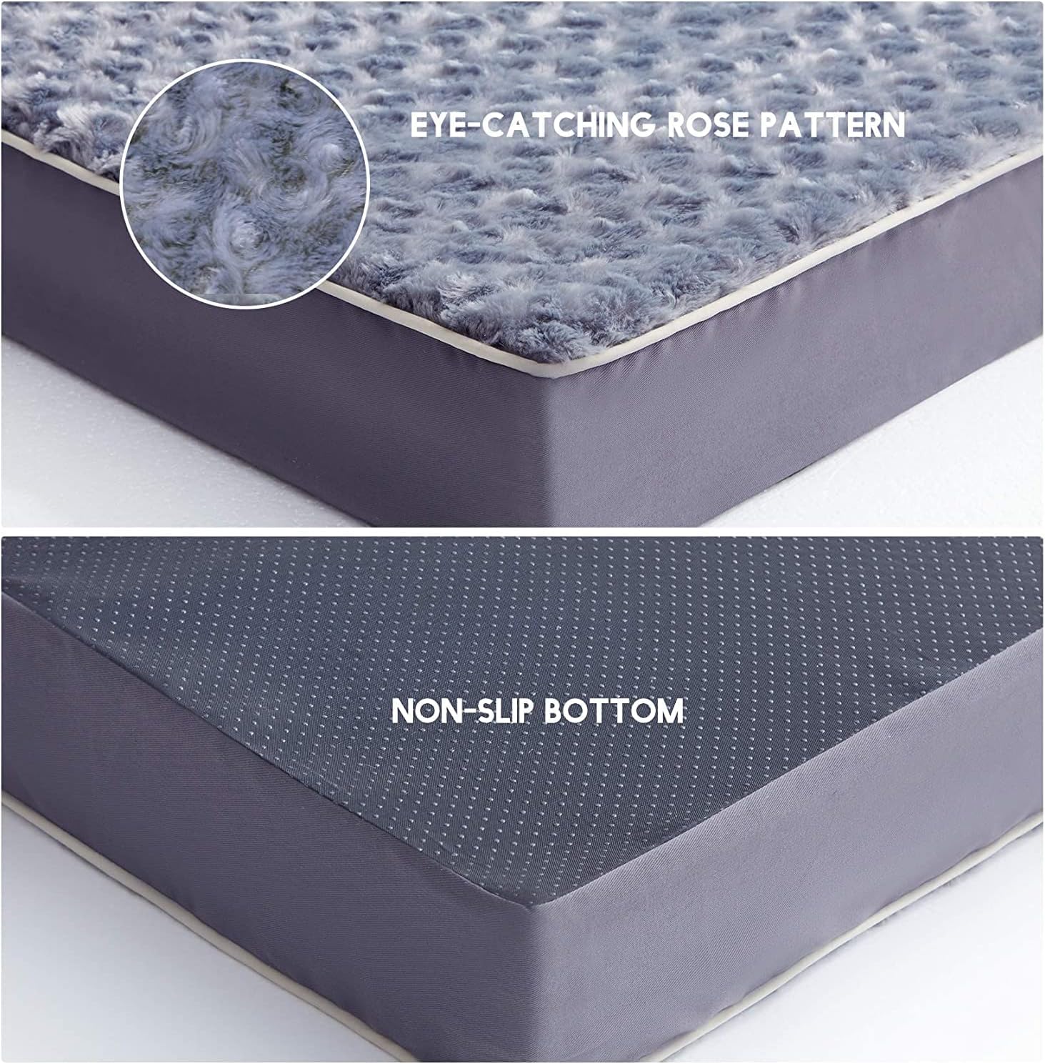 Western Home Large Dog Bed for Large, Jumbo, Medium Dogs, Orthopedic Pet Bed Waterproof Mattress with Removable Washable Cover, Thick Egg Crate Foam Dog Bed with Non-Slip Bottom : Pet Supplies