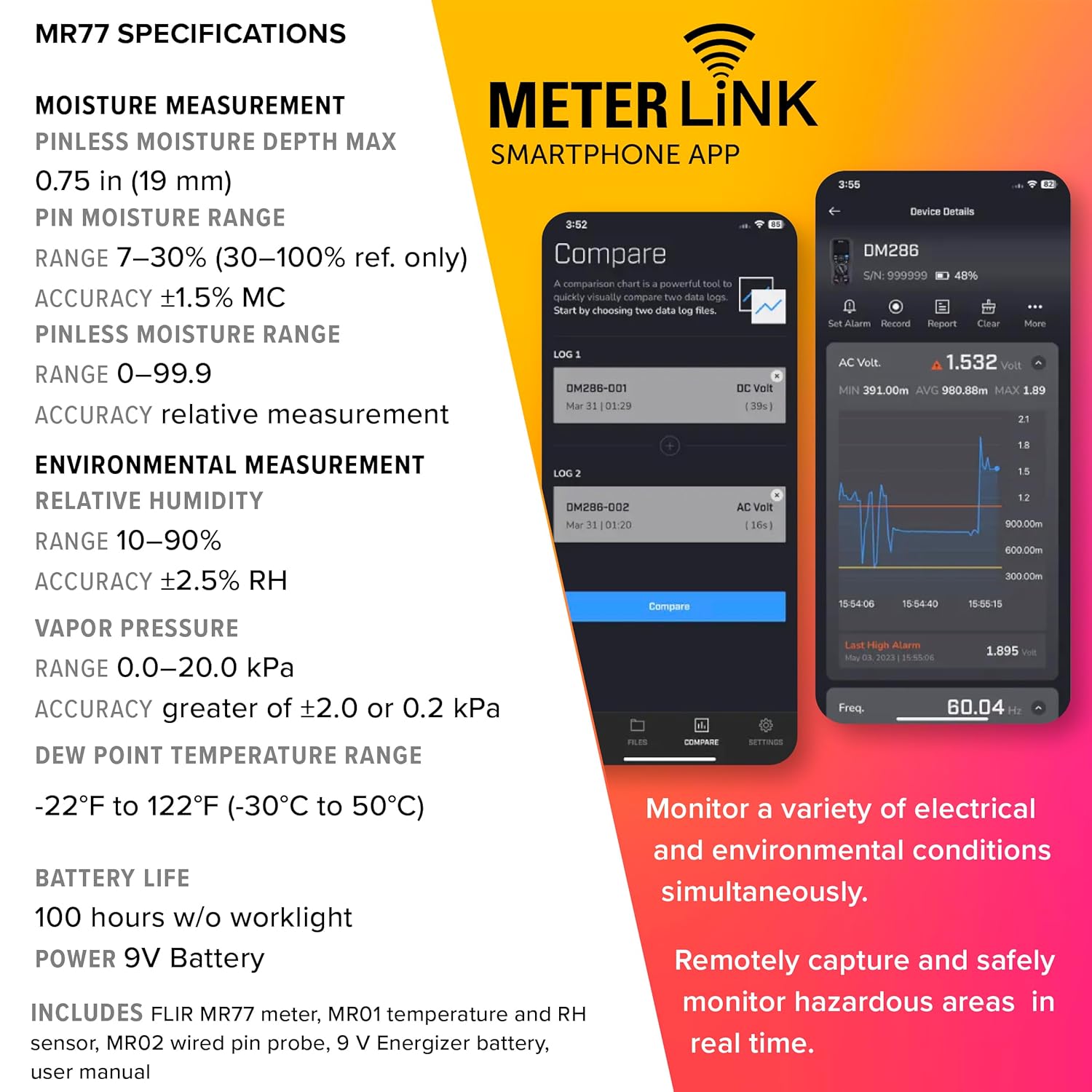 FLIR MR77 Pinless Moisture Meter