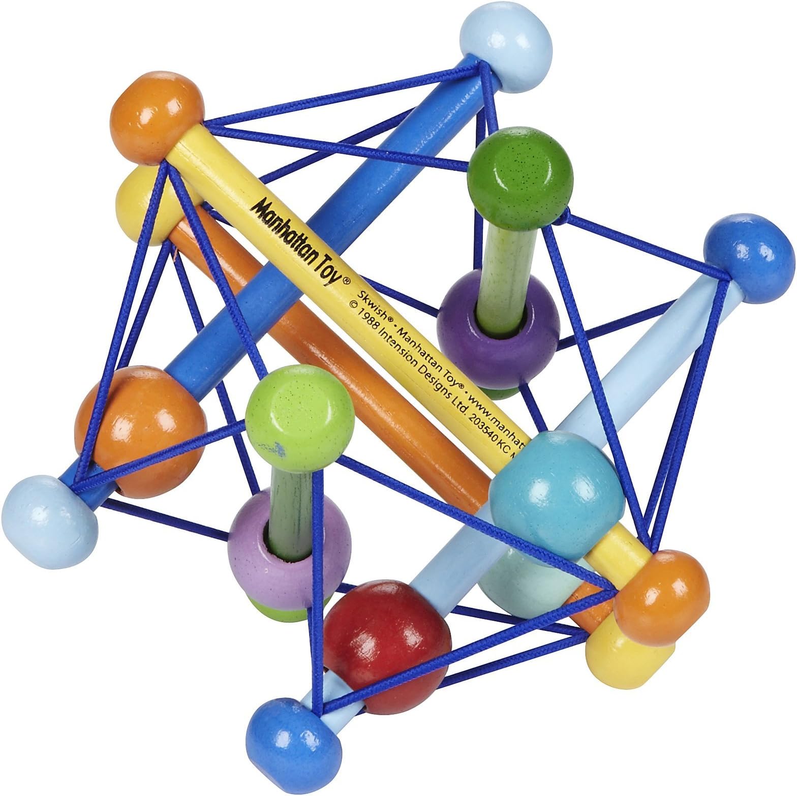 Skwish Color Burst Rattle and Teether Grasping Activity Toy