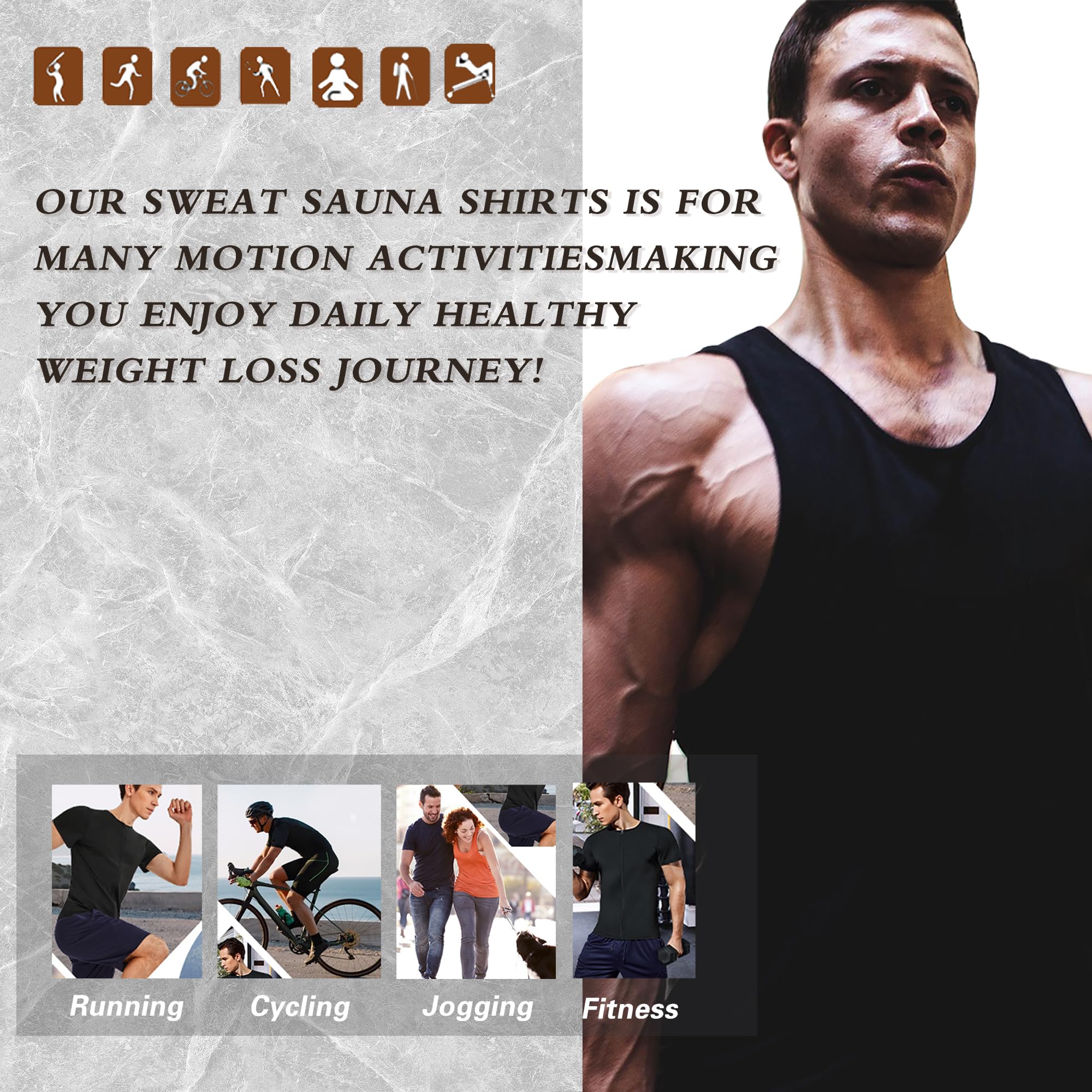 LELTLIMH Sauna Shirt Sweat Suit Waist Trainer for Men Vest Workout Gym Clothes Compression Shapewear Excersize Tank Top(LXL)
