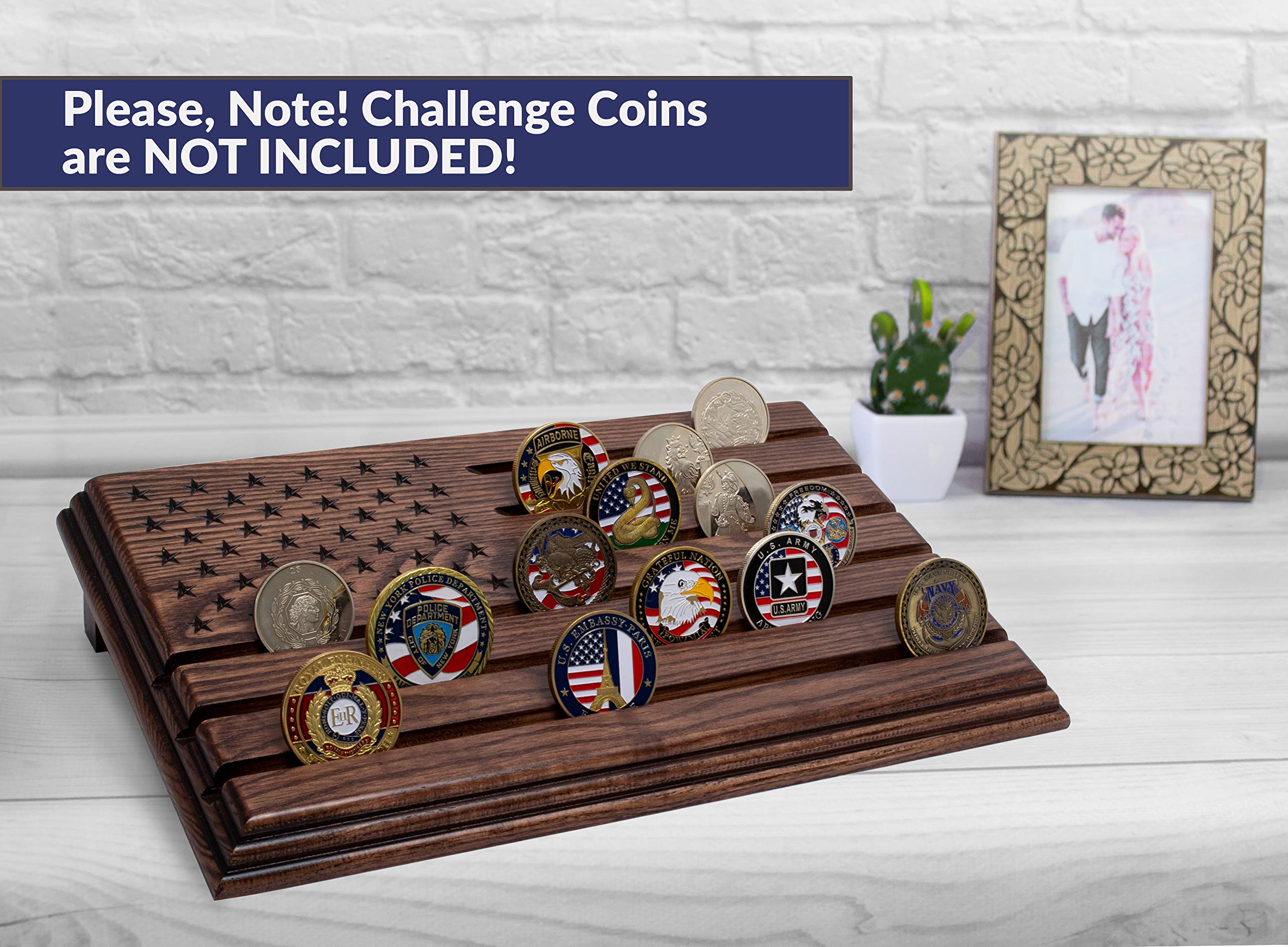 Buy TESLYAR 6 Rows Military Challenge Coins Stand Holder Display Rack