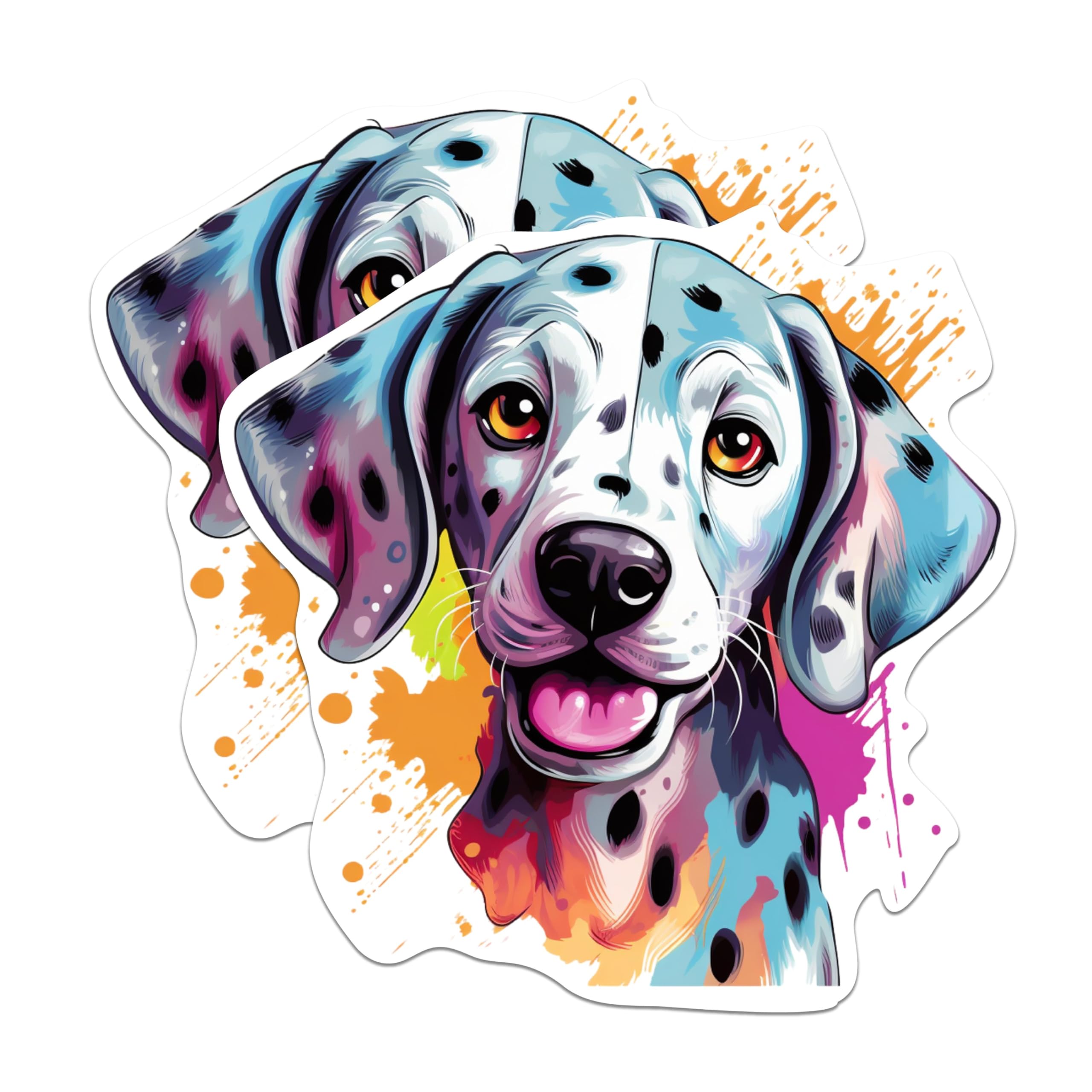 (2 Pack) Dalmatian Dog Breed Stickers - 5 Inches On Longest Side - Choose from Over 100 Dog Breeds - for Cars, Trucks, Skateboards, Laptops - Made in USA - BMCS1846