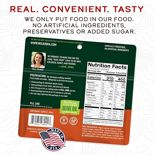 Miniatura 2 de Wild Zora Comidas instantáneas de quinua orgánica  Cuencos de quinua preparados rápidos y sabrosos, alimentos básicos de despensa sin gluten con