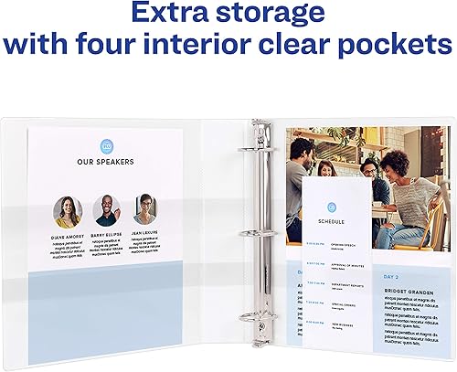 Miniatura 3 de AVERY - Carpeta Economy de 3 anillos de 1 pulgada, anillo redondo, capacidad para papel de 8.5 x 11 pulgadas, 4 carpetas negras (19203)