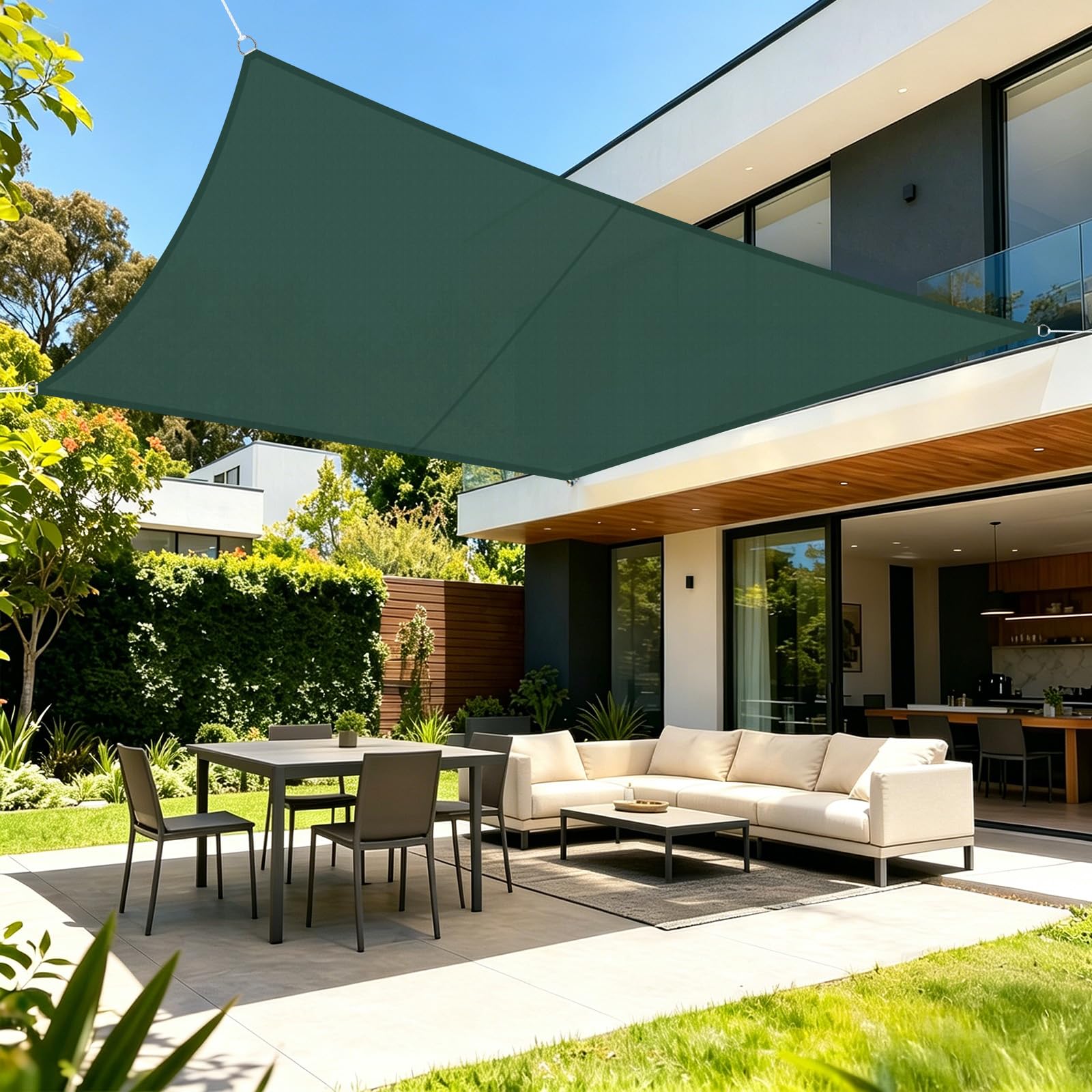 LOVE STORY Toldo Vela Rectangular 3x4m,Protección UV para Exterior Patio