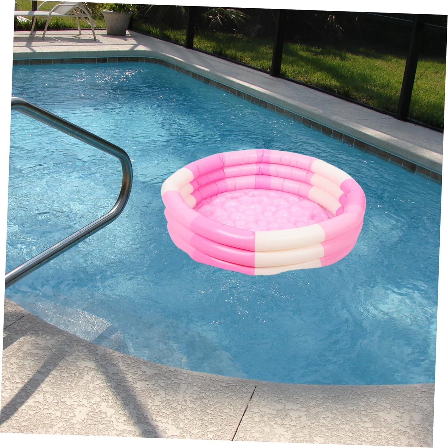 UPKOCH Inflatable Swimming Pool for Boys and Girls Round Tiny Bath Pool Bright Colors for Fun for Parent-boy Girl Interaction and Backyard Play Space-Saving Design