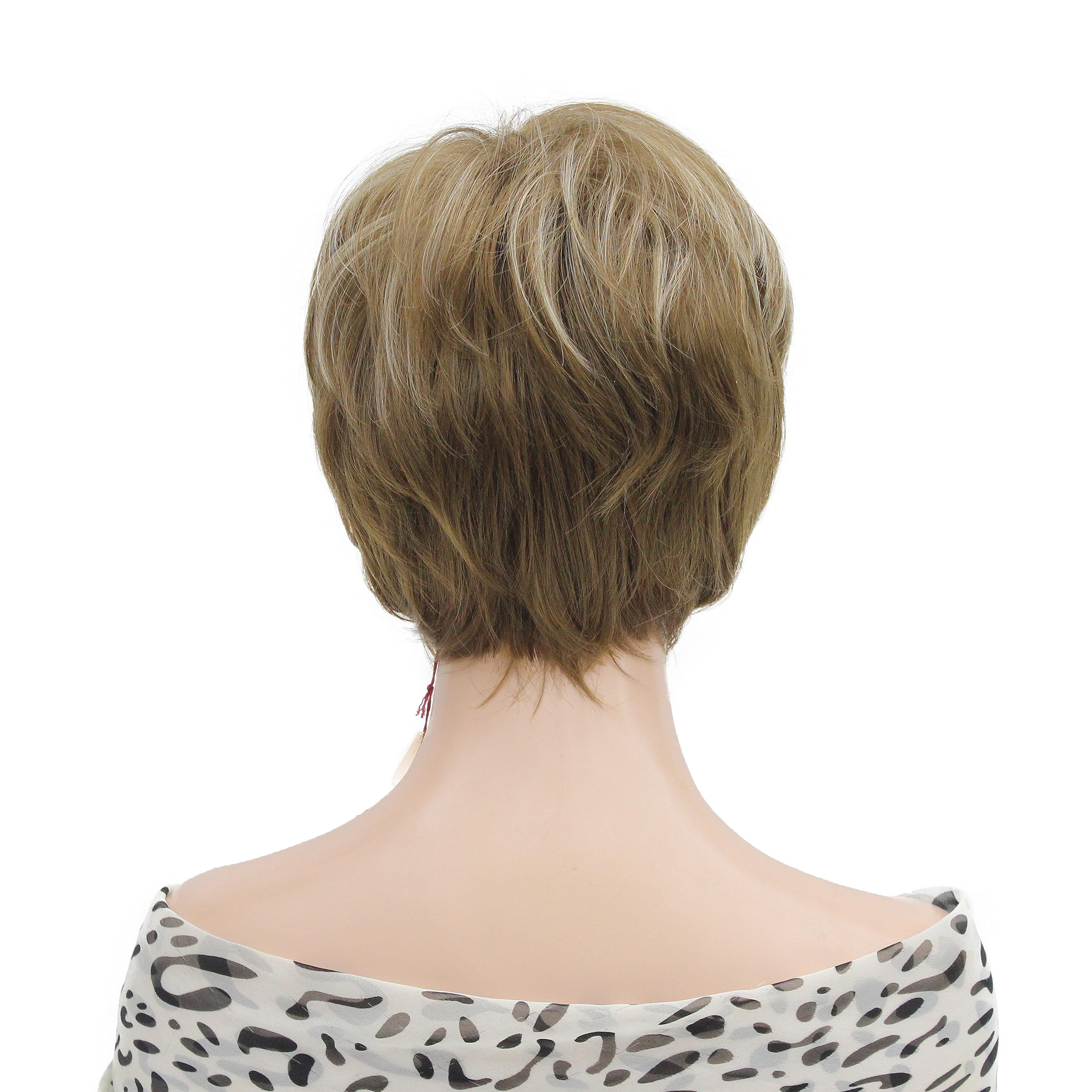 Lydell Short Layered Shaggy Full Heat Resistant Synthetic Wigs 12TT26 Brown Highlights - Image 4