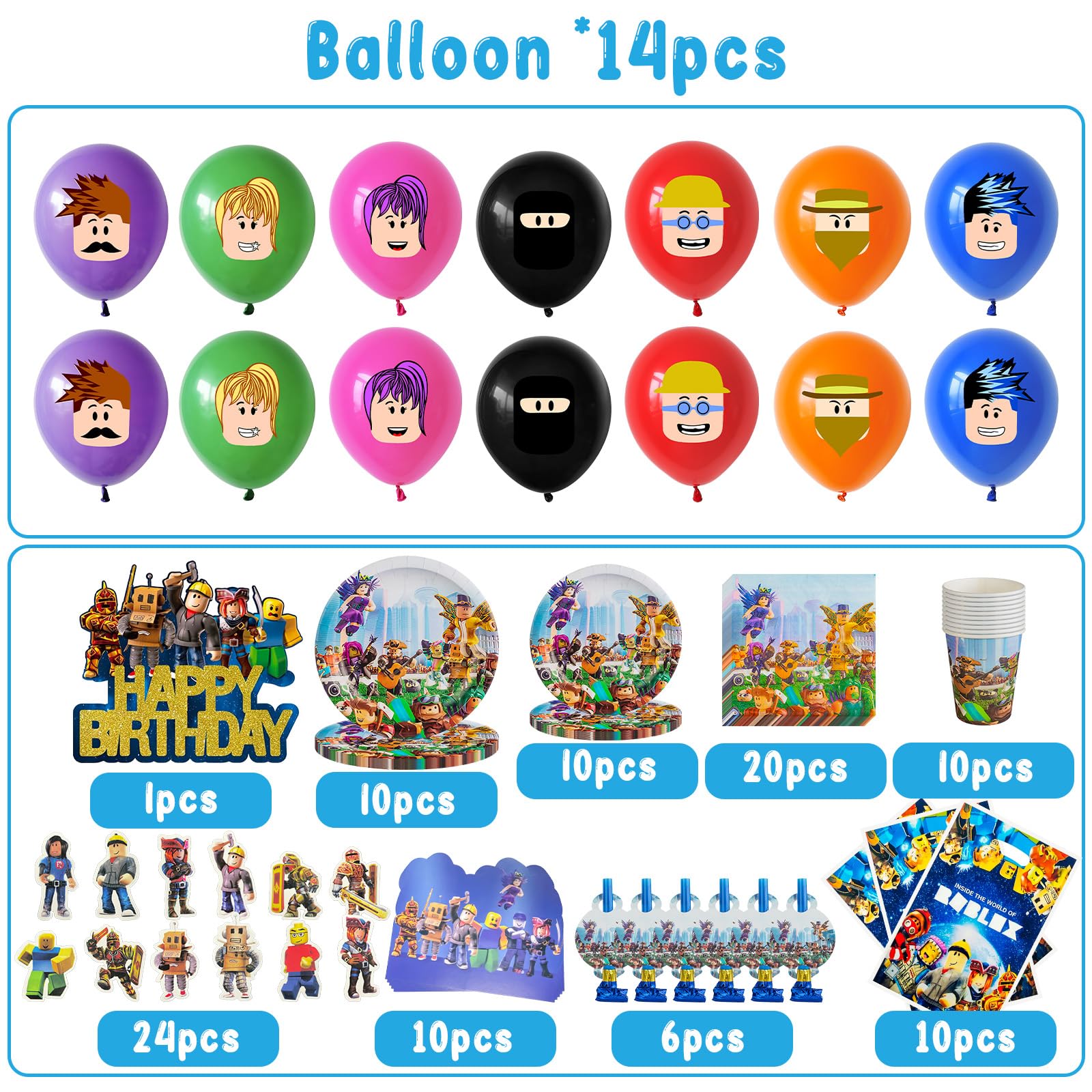 Cartoon Decoracion Cumpleaños, 75 Pcs Cartoon Vajilla de Cumpleaños