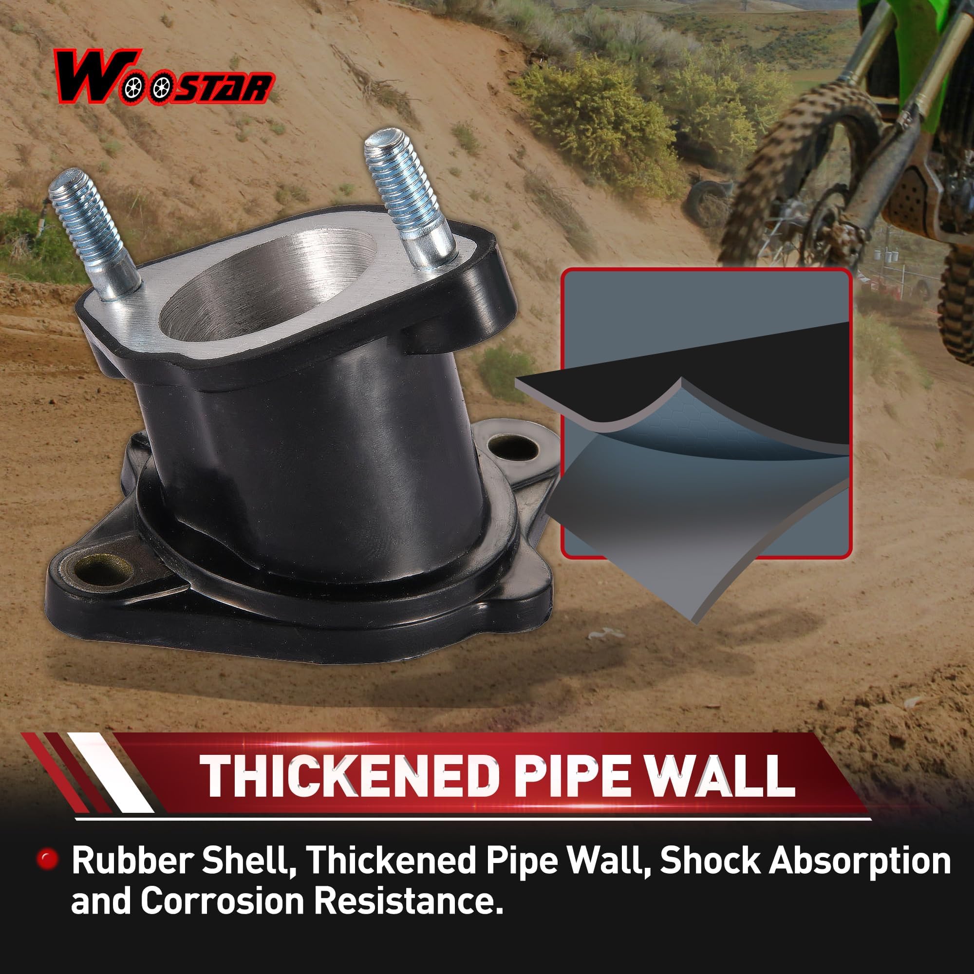 WOOSTAR Tubo Admision Carburador 27mm Reemplazo para CG 125cc 150cc 200cc Motor Vertical Roketa Sunl BMS JCL Jetmoto ATV 4 Wheeler Quad Dirt Pit Bike Go Kart