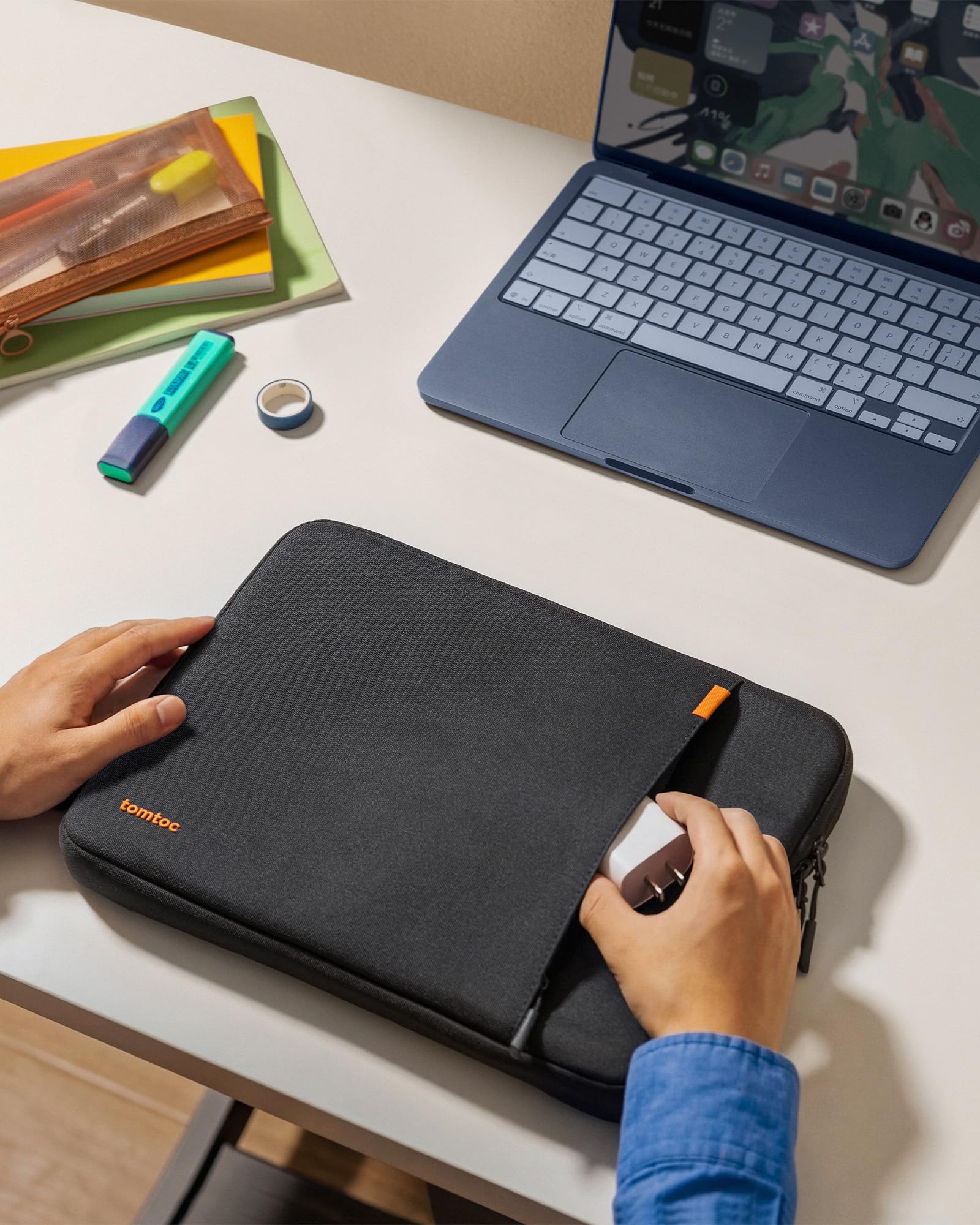 tomtoc tomtoc - Custodia protettiva a 360° per computer portatile Lenovo, HP, ASUS, Dell, Acer, Ultrabook, impermeabile, antiurto, con tasca per accessori