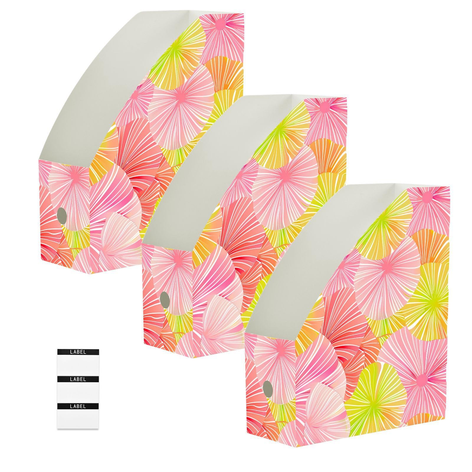 Organiseur de documents pliables 22,9x30,5 cm lot de 6 boîtes grand format tie-dye rose jaune