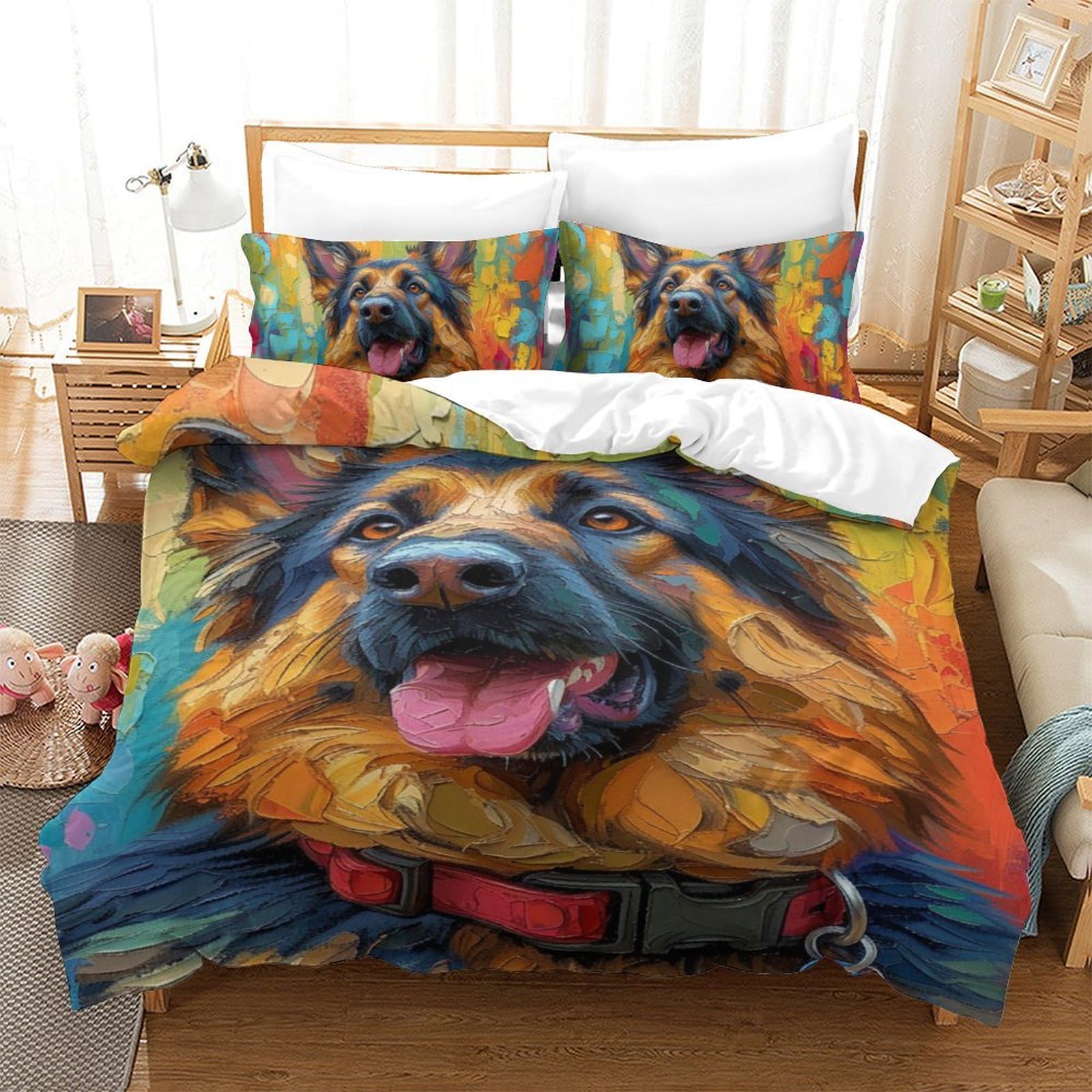 Parure de lit Berger Allemand en microfibre douce pour décorer une chambre d'enfant