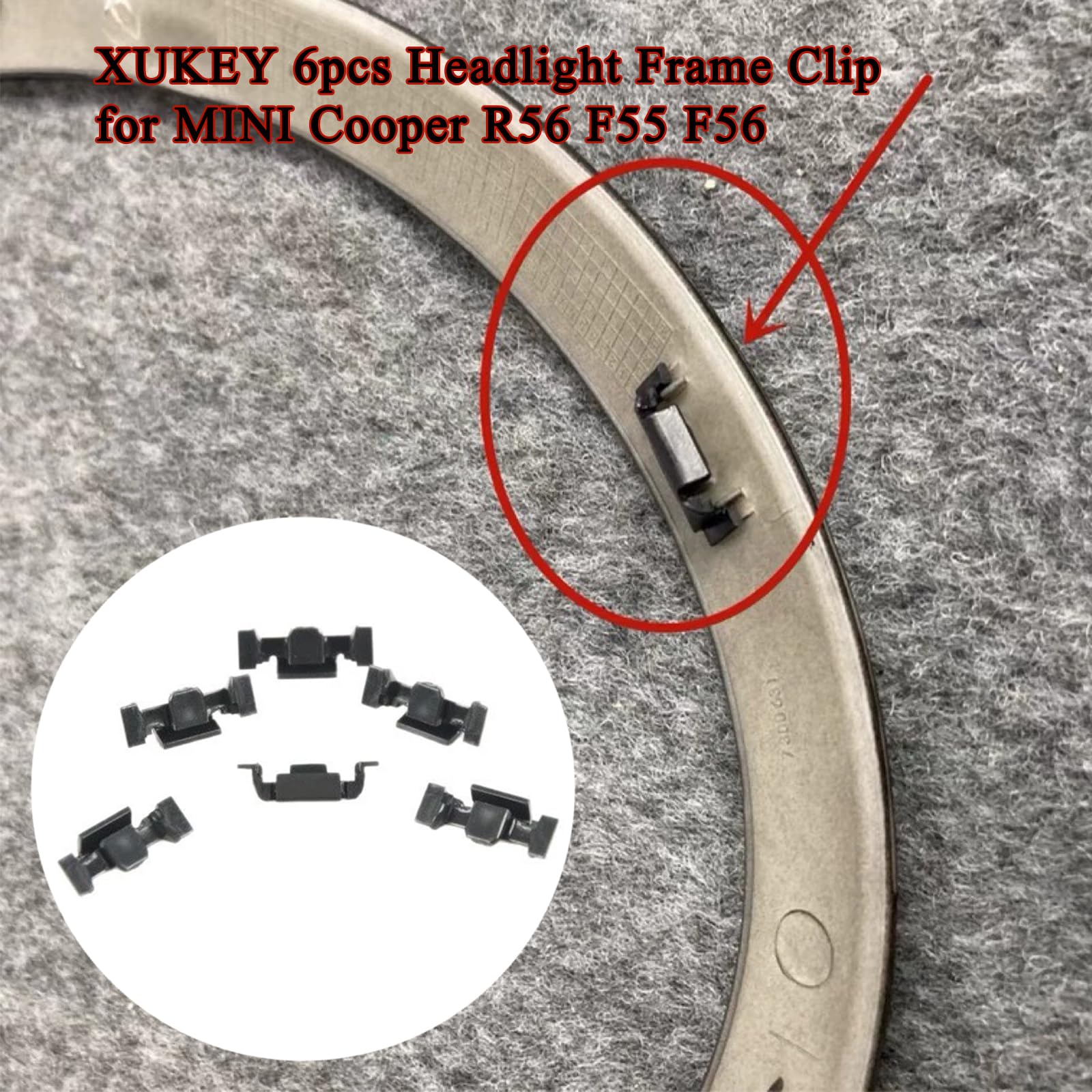 XUKEY 6 Stuks Koplampframe Clip voor MINI Cooper R56 F55 F56