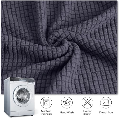 Miniatura 7 de Leorate Juego de 6 fundas elásticas para sillas de comedor, fundas para sillas Parsons, extraíbles y lavables, fundas para sillas de cocina para