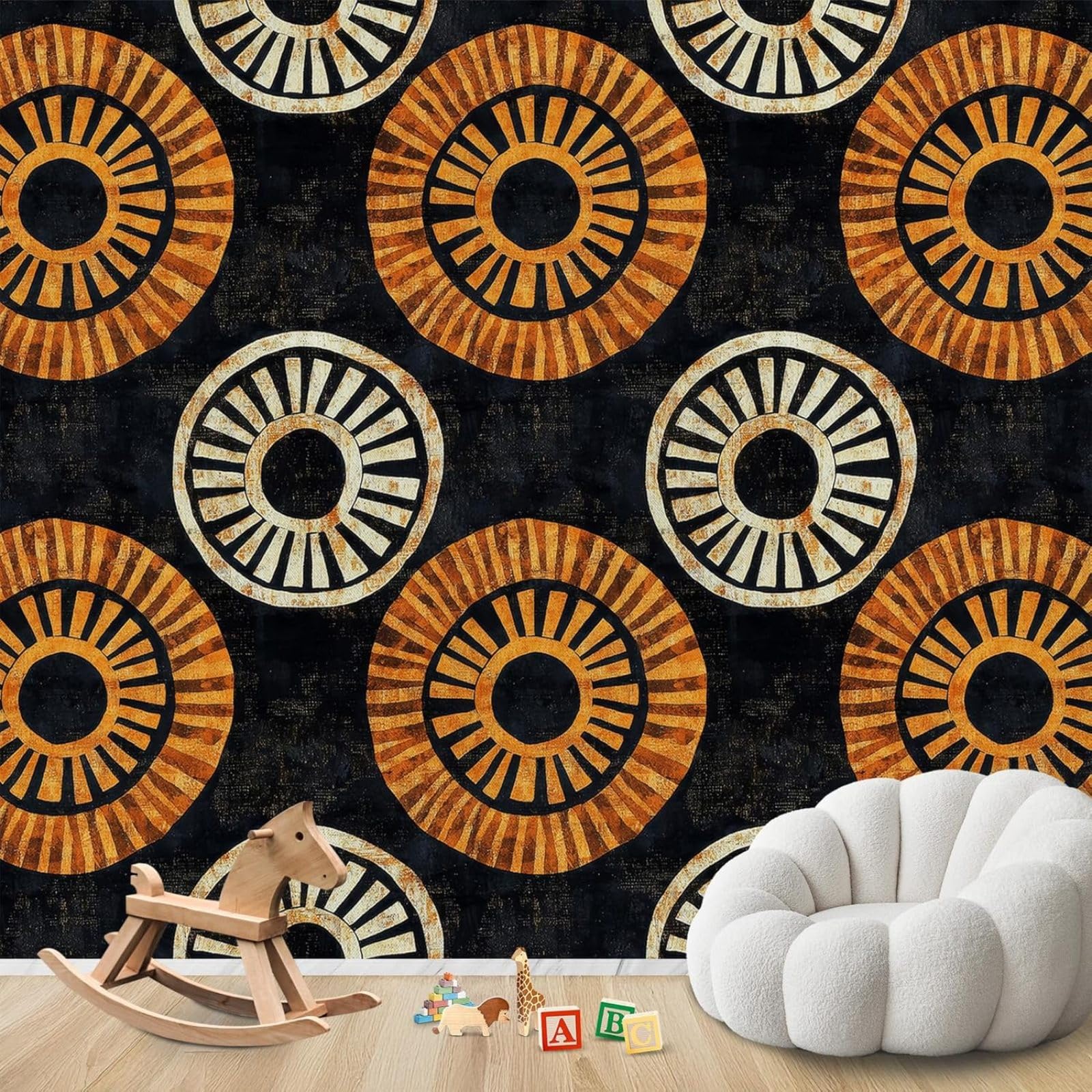 Papier peint photo ethnique africain intissé 300x210 cm deco murale originale chambre et salon