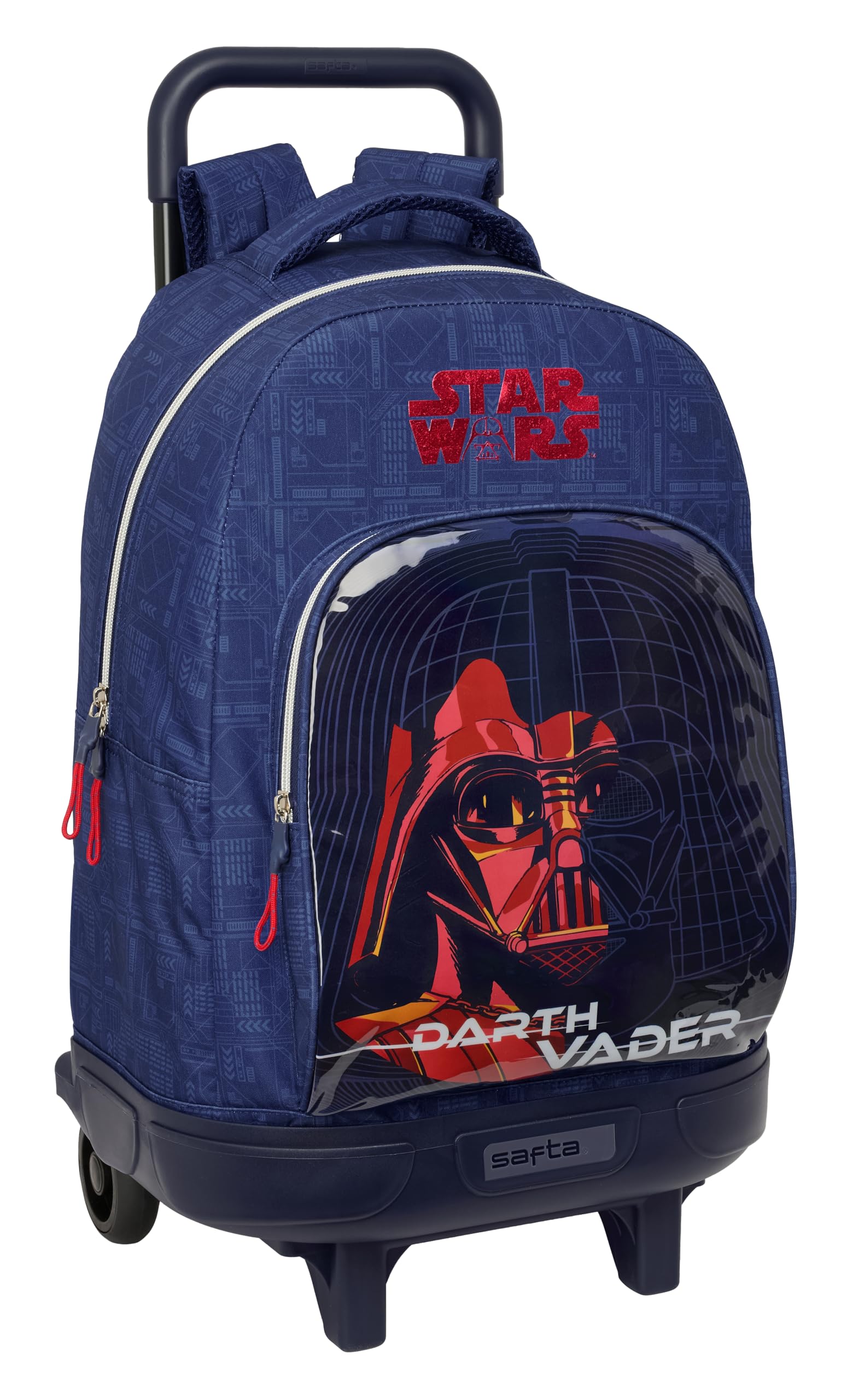 STAR WARS - Mochila Grande con Ruedas, Compacta, Extraíble, Ideal para Niños de Diferentes Edades, Cómoda y Versátil, Calidad y Resistencia, 33x22x45 cm