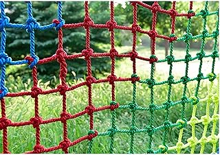 BDHXWCN Colorful Climbing Cargo Net Rock Climbing Net Climb Netting Playground Kids Rope Mesh Outdoor Swingset Cargo Heavy Duty Wall Safety Nets Climbing Net for Swing Set