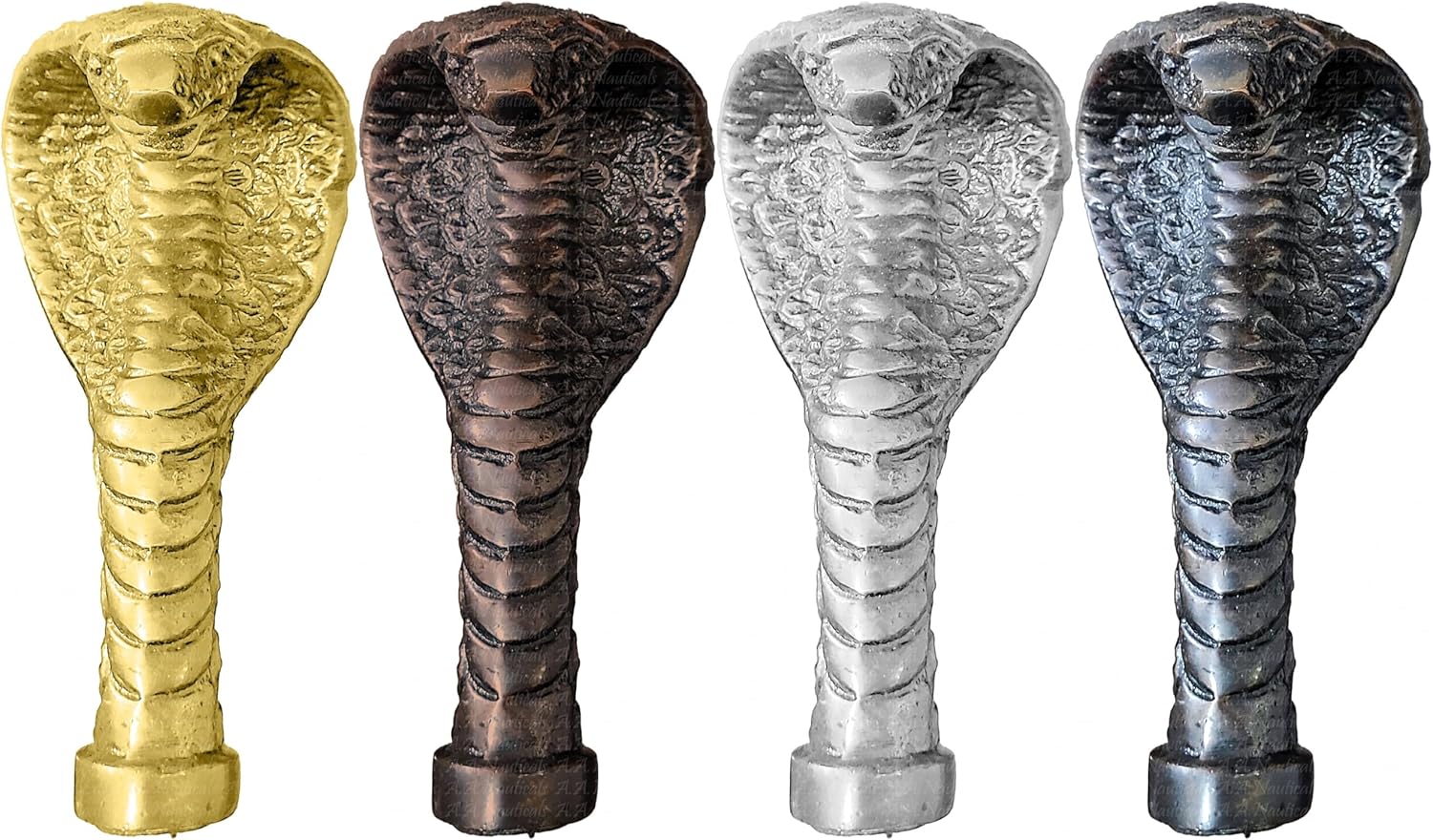 Wood Walking Staff Cane Stick with Cobra Snake Handle, Rubber Ferrule, Foldable, Adjustable, Custom 31-61 in, AANWS156