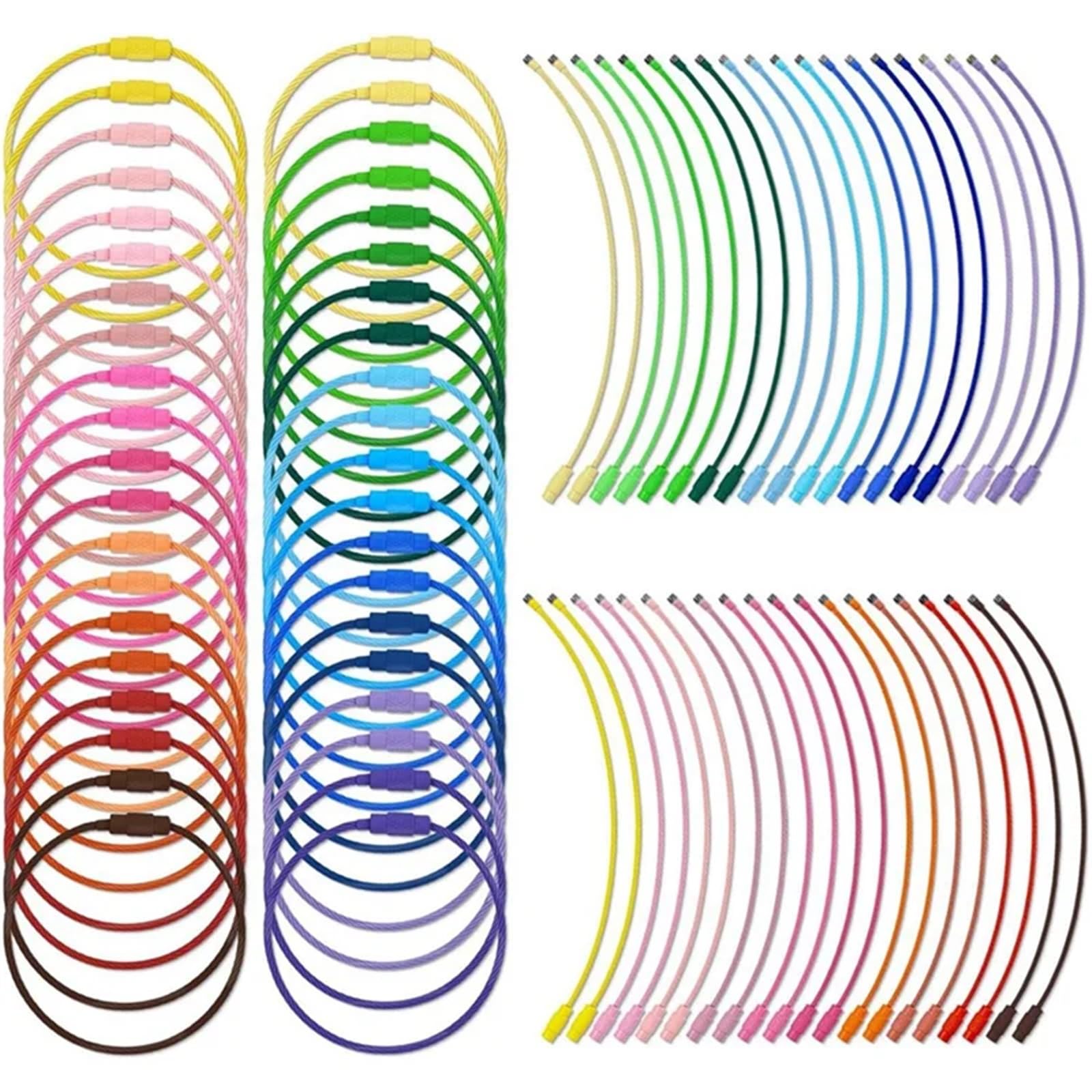 Porte-clés en acier inoxydable x100 câble boucle étiquette bagage