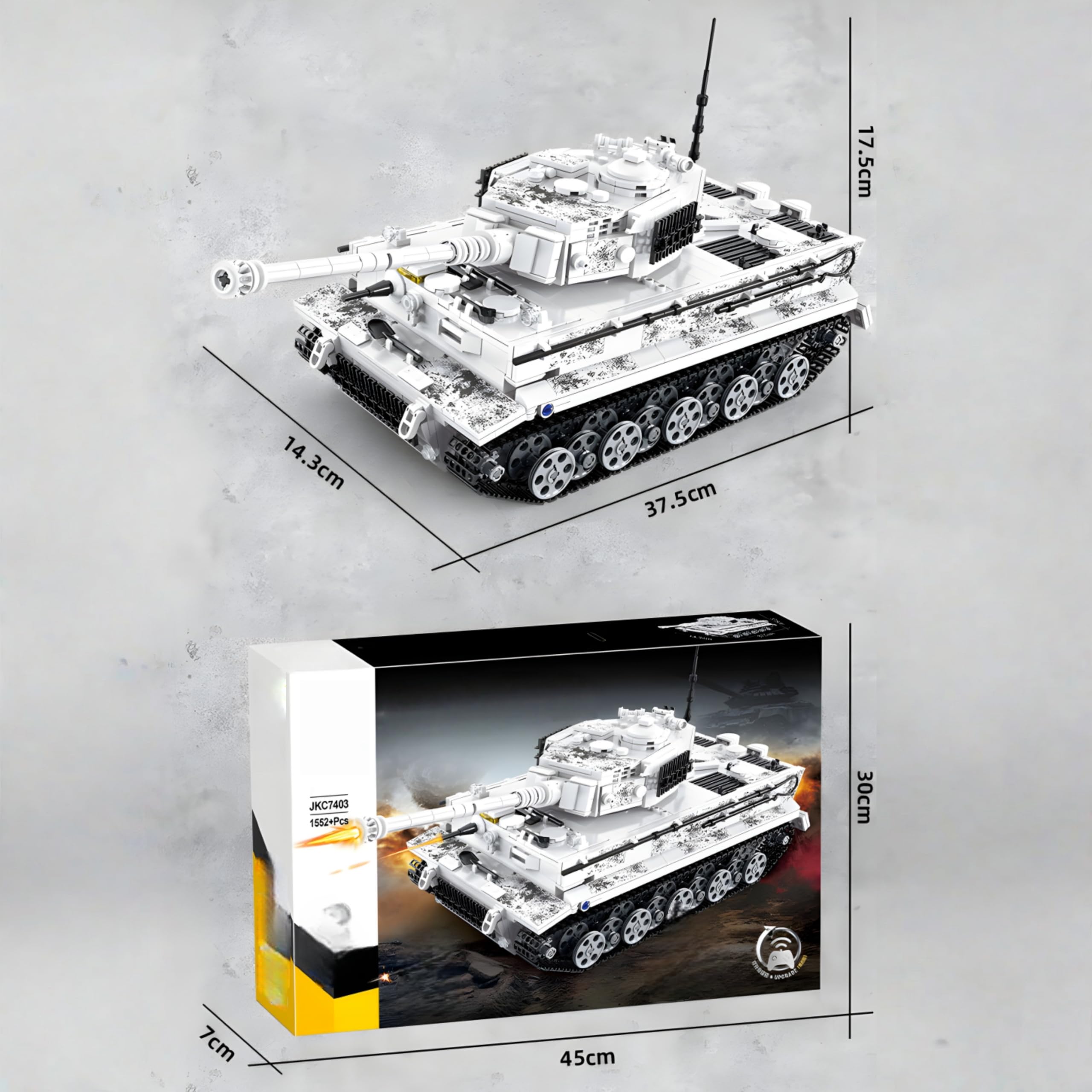 Schweres Gepanzertes Fahrzeug Bausteine Bausatz, Winter-Tarnfarben Militärisches Fahrzeug Baumodell Modell Spielzeug, Sammler Klemmbaustein Set für Adults & Teens