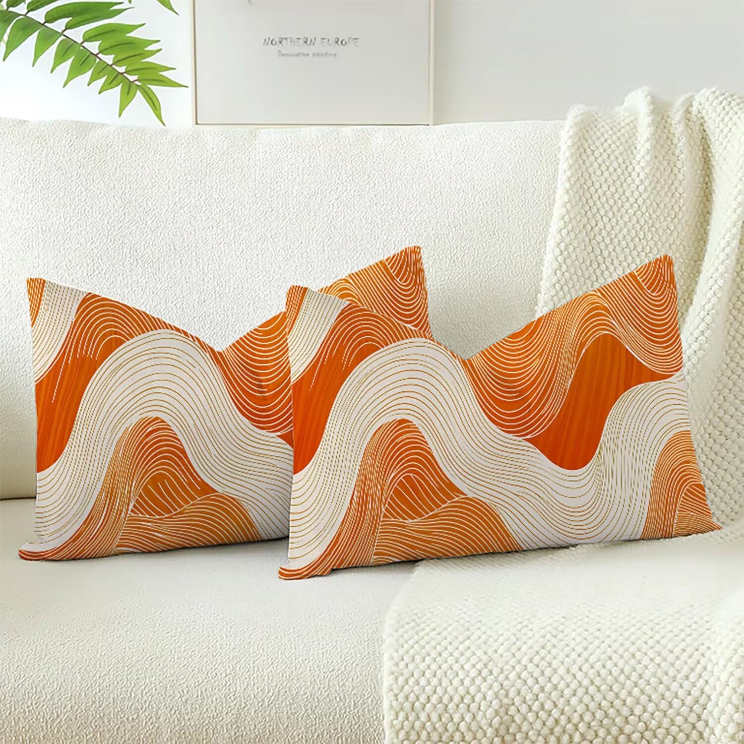 Velours taies d'oreiller orange Xlccaioo lavables pour canape propre