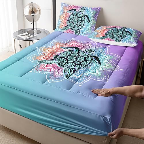 Miniatura 10 de HOSIMA Protector de colchón tamaño Queen con 2 fundas de almohada, diseño de bandera estadounidense y estampado de ciervos, funda de colchón para