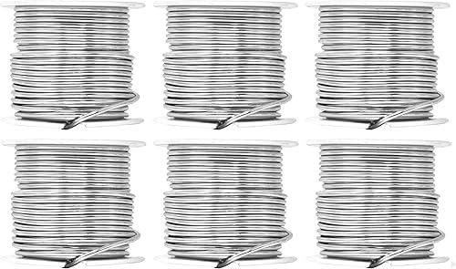 Mandala Crafts - Alambre de aluminio anodizado para esculpir, armazón, joyería, envoltura de metal de gemas, jardín, colorido y dúctil, 6 rollos