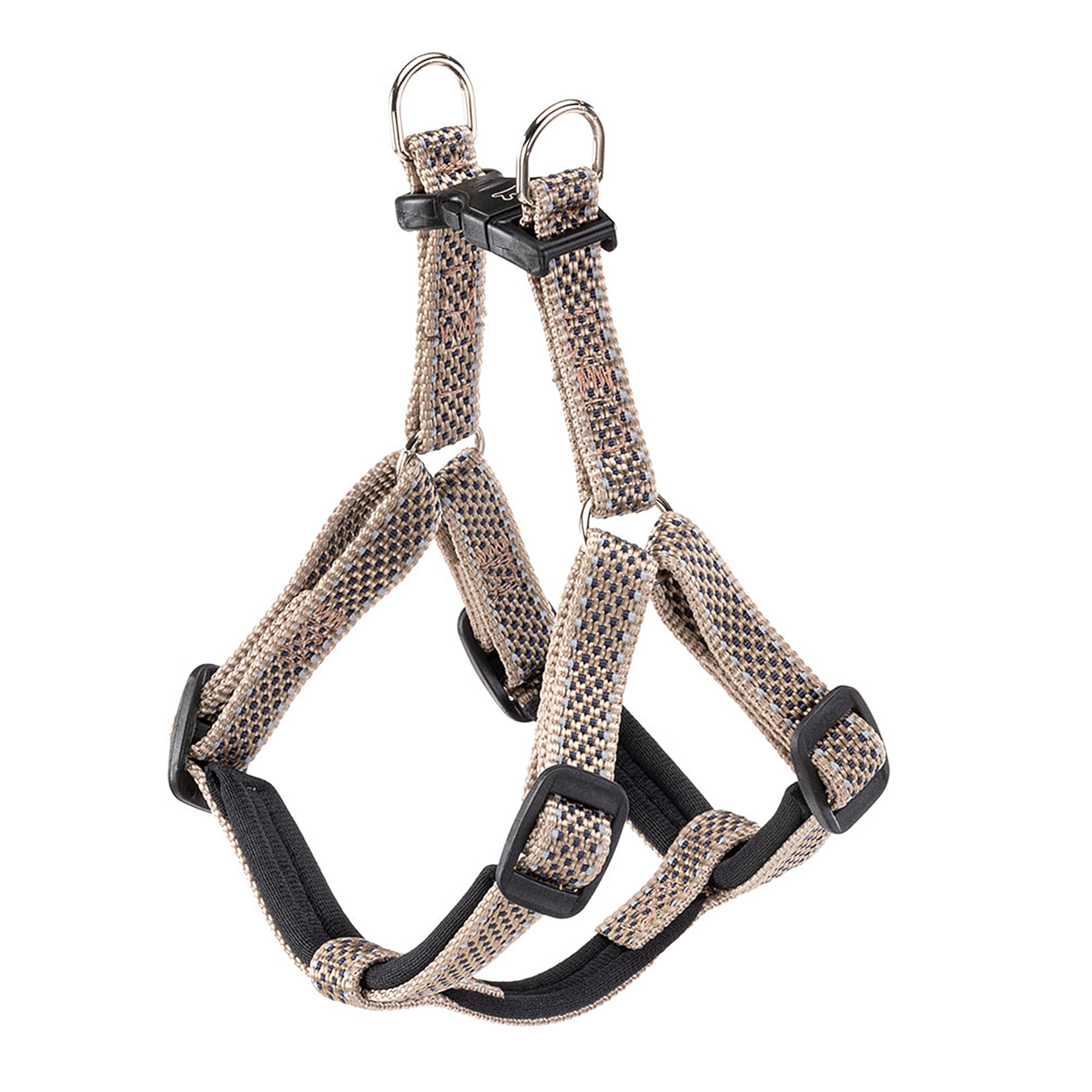 Ferplast Dog Harness DAYTONA DELUXE, Nylon Dog Harness Small Size, Padded, Adjustable, Reflective. Brown-Black
