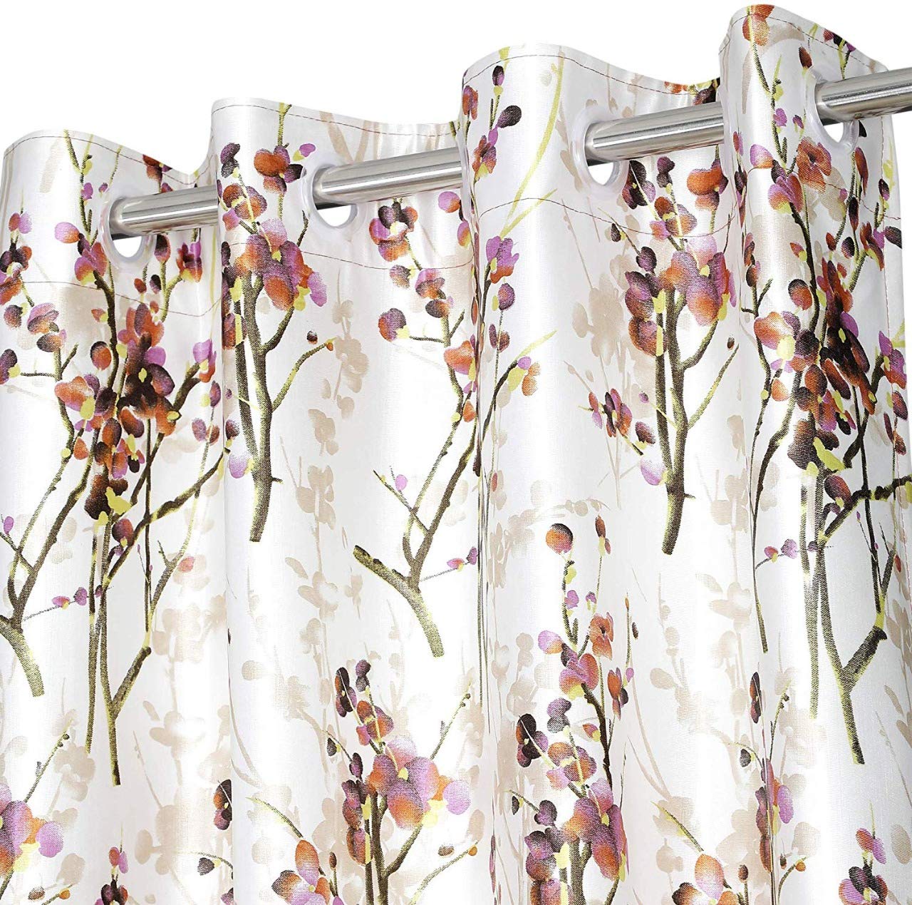 NESTPRIME Polyester Curtains for Door 8Ft Set of 2 for Living Room Bedroom Stylish Room Darkening Eyelet Panel Drapes for Home Office, 4 x 8 Feet, Orange Floral (B0BVHWN479) Amazon Price History, Amazon Price Tracker