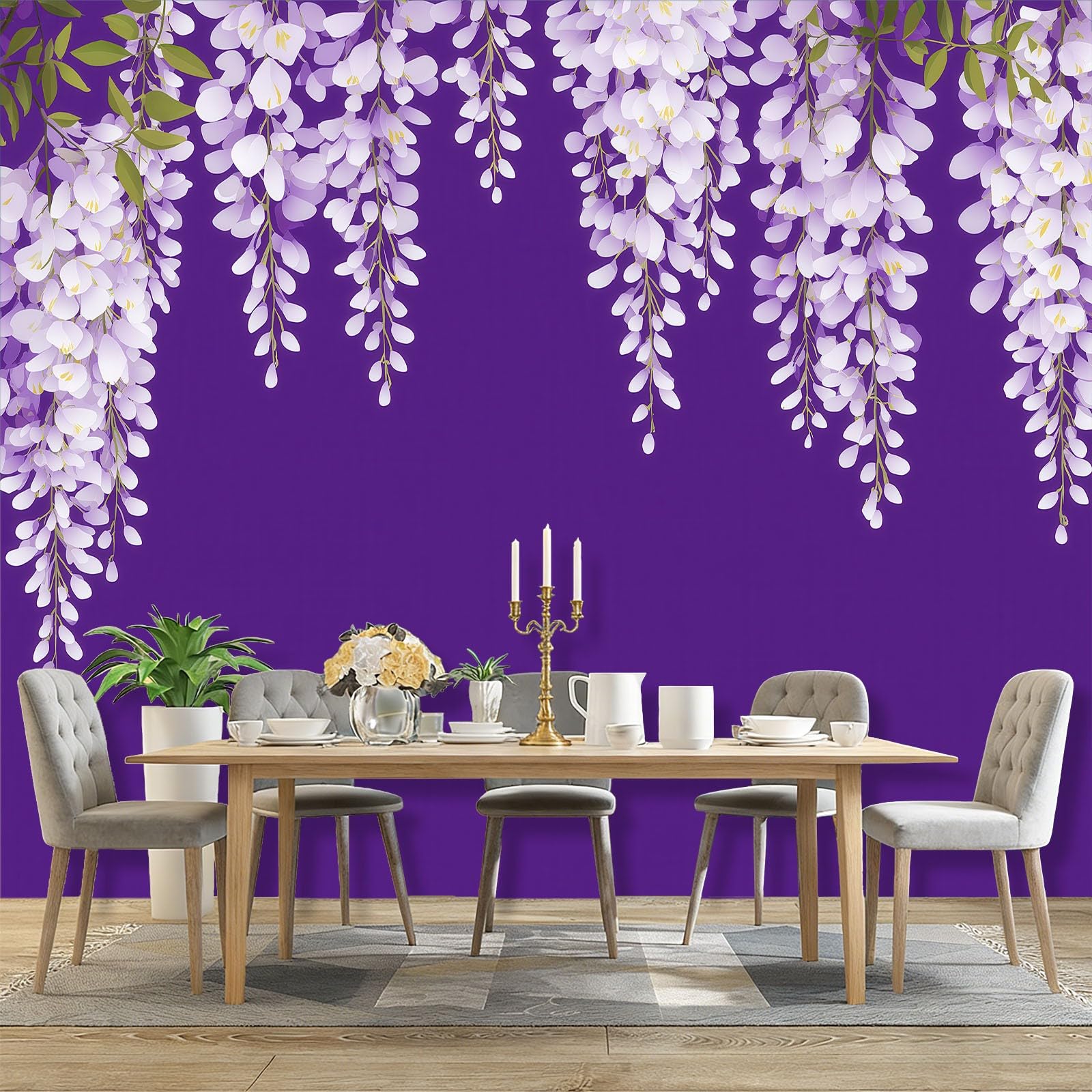 Fototapeta 250 x 175 cm ściany dekoracja salonu minimalistyczny design lawenda kwiaty rośliny do sypialni salonu tapeta z włókniny, fioletowy