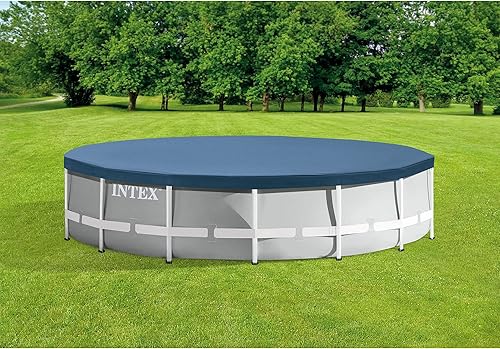 Miniatura 9 de Intex 26723EH - Juego de piscina sobre el suelo con marco de prisma de 15 pies por 42 pulgadas con cubierta de residuos, escalera y bomba de filtro