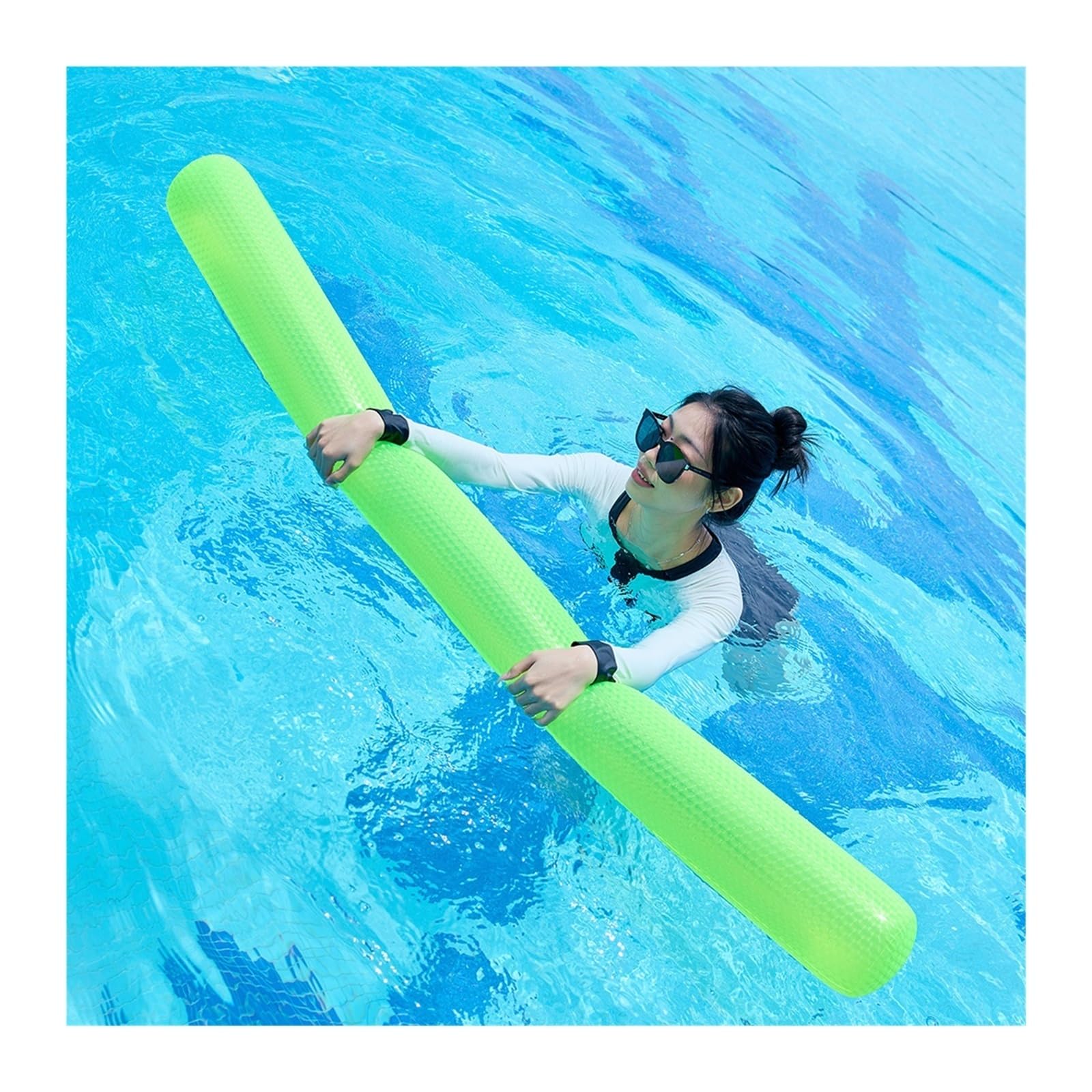 Poolnudel Hohl Schwimmnudel Aufblasbarer Pool-Schwimmstab | PVC-Hohlschwimmbojenstange for Erwachsene und Kinder, Wasserspieltraining, Hilfsschwimmen