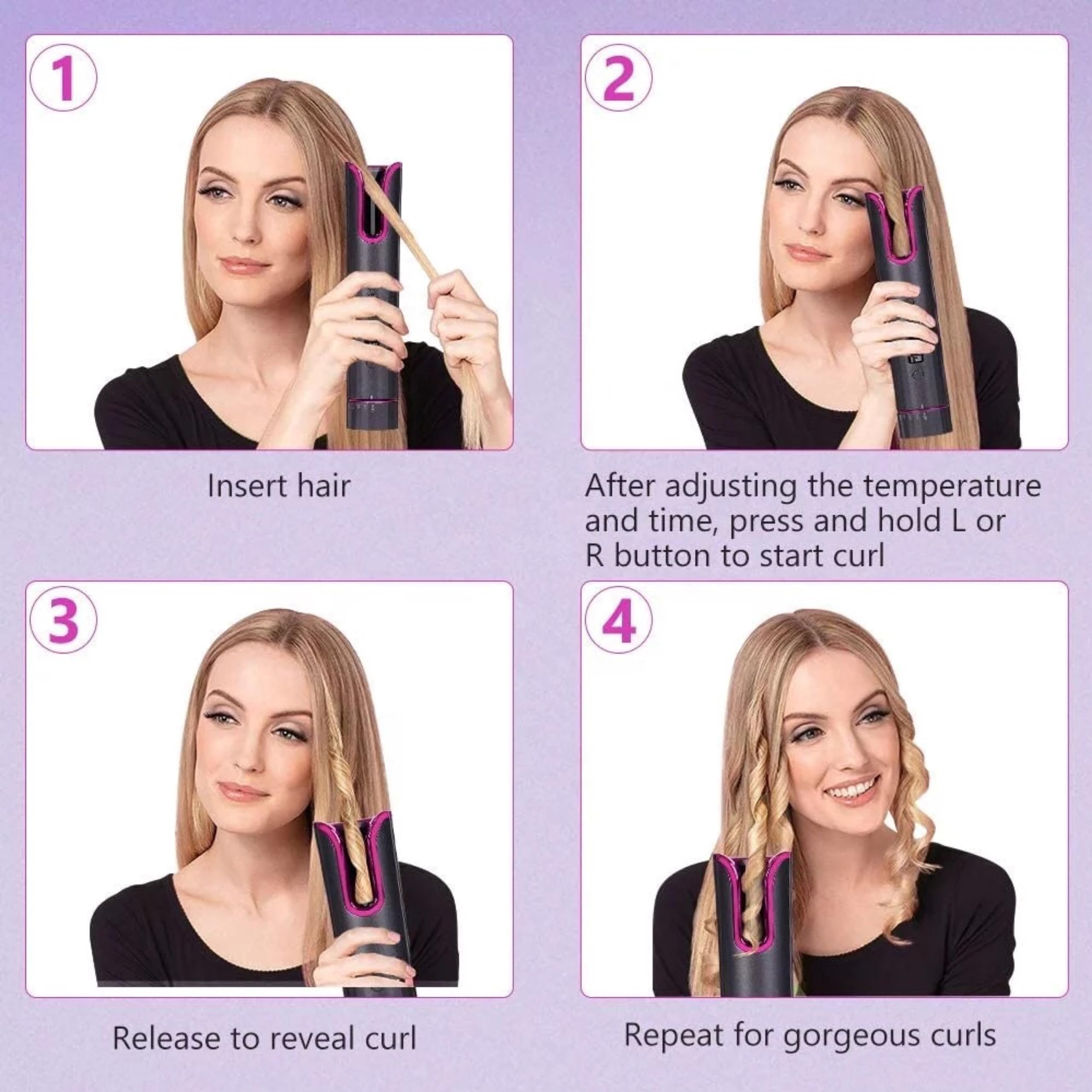 Lalano's Cosmetics - Rizador automático inalámbrico inteligente para el cabello