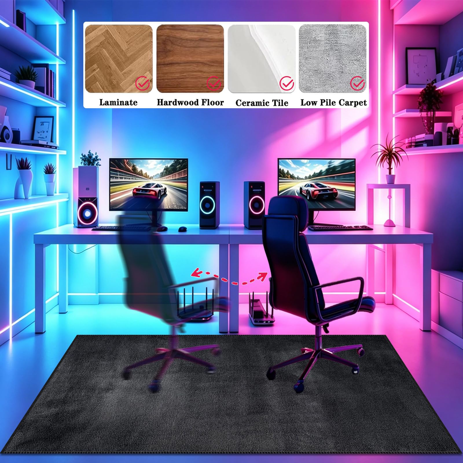 Gamer Teppich Gaming Zimmer Läufer Jungs 200 x 280cm Gaming Teppich 3D Game Design, Rutschfest Gamer Teppich, Gaming Zubehör Zimmer Deko, Jugendzimmer Deko Jungen Geschenk, Gaming Teppich Jungen