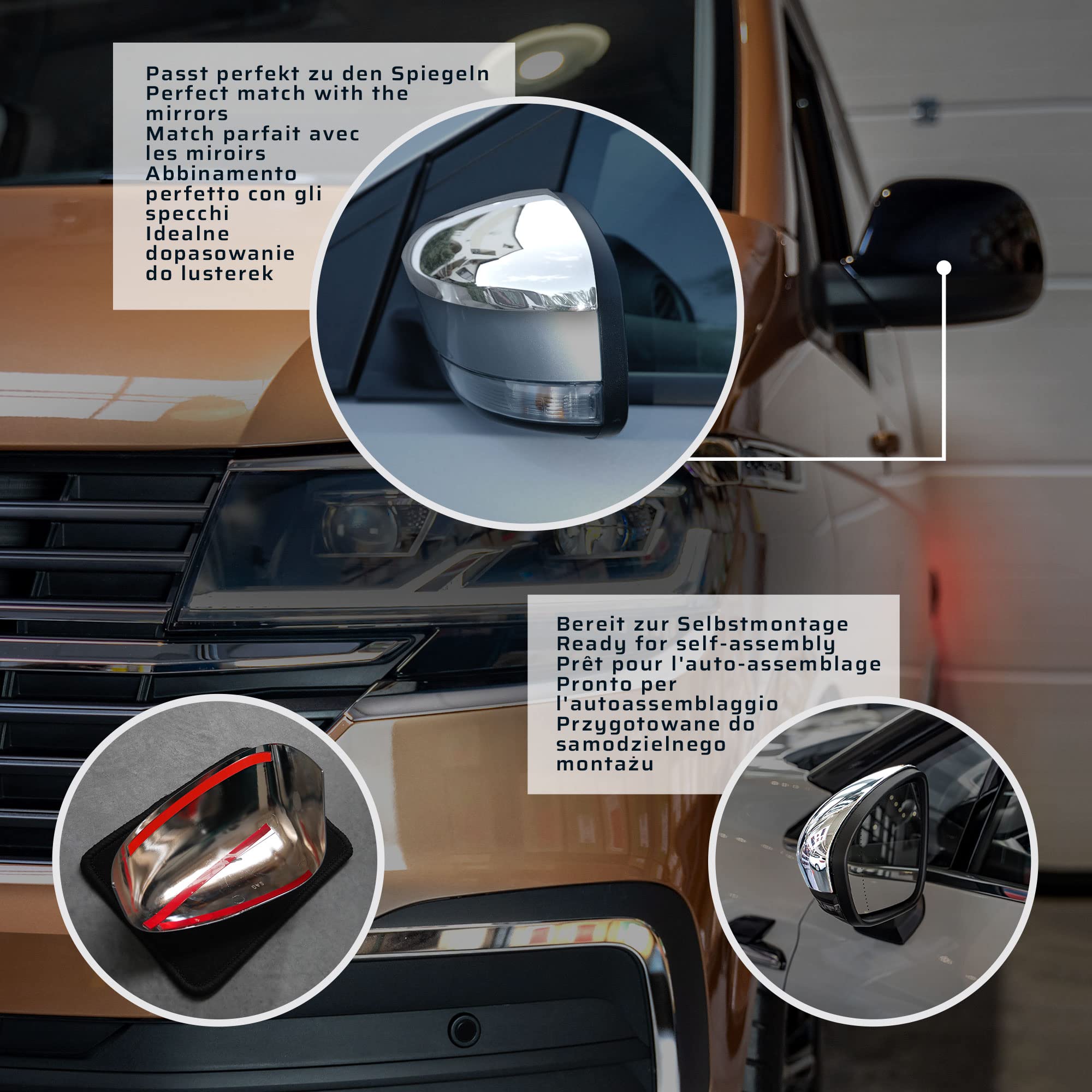 CHROMEMASTER | Nakładki na Lusterka Zewnętrzne | Kompatybilne z Ford Focus III Hatchback, 5 Drzwi 2011-2018 | Inox Polerowany; Osłony Lusterek to Niepowtarzalny Wygląd Auta i Ochrona Przed Uszkodzeniem