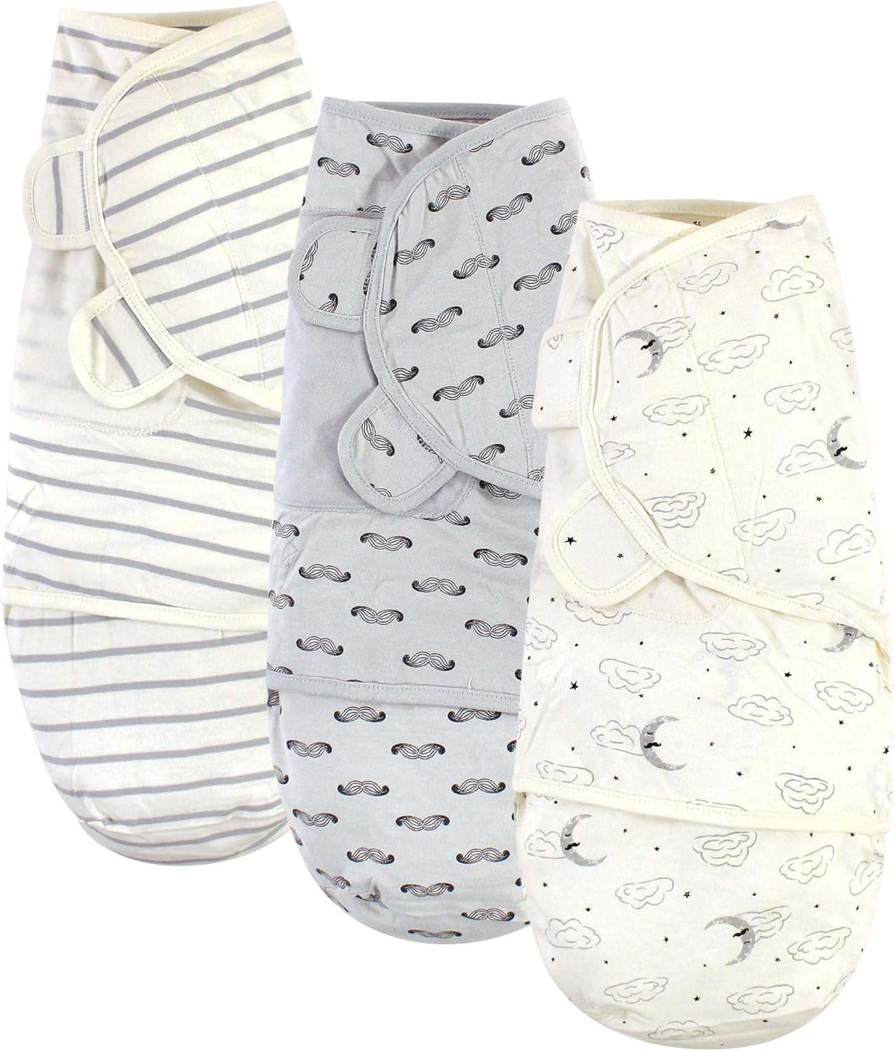 Touched by Nature Unisex Baby Organic Cotton Swaddle Wraps, Botanical, 0-3 Months