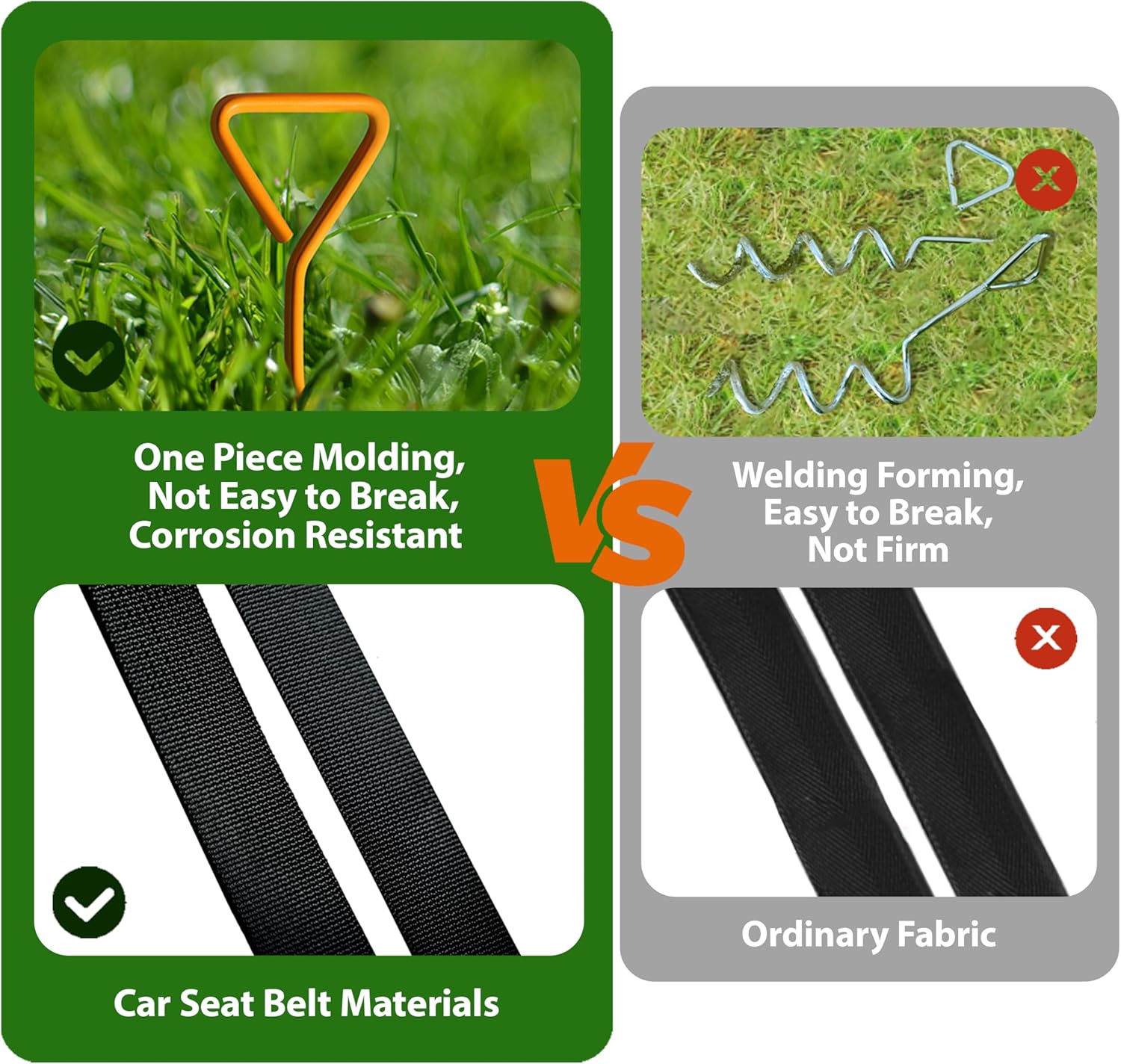 Trampoline Anchors Stakes Tent Garden Stake Heavy Duty Trampoline Parts Tent Canopies, Carports,Swing Sets Stake Corkscrew Shape Steel Stakes Anchor Kit